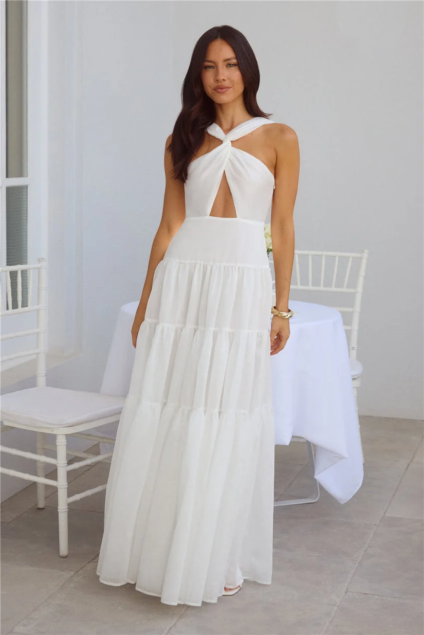 Shell Seekers Maxi Dress White - luluinthesky