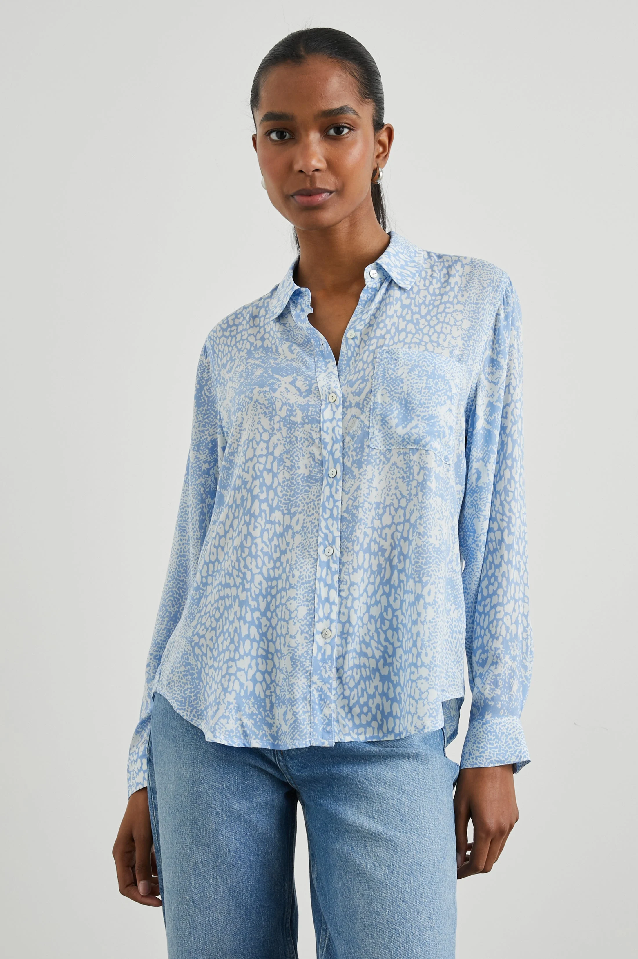 Josephine Shirt - Aqua Mixed Animals