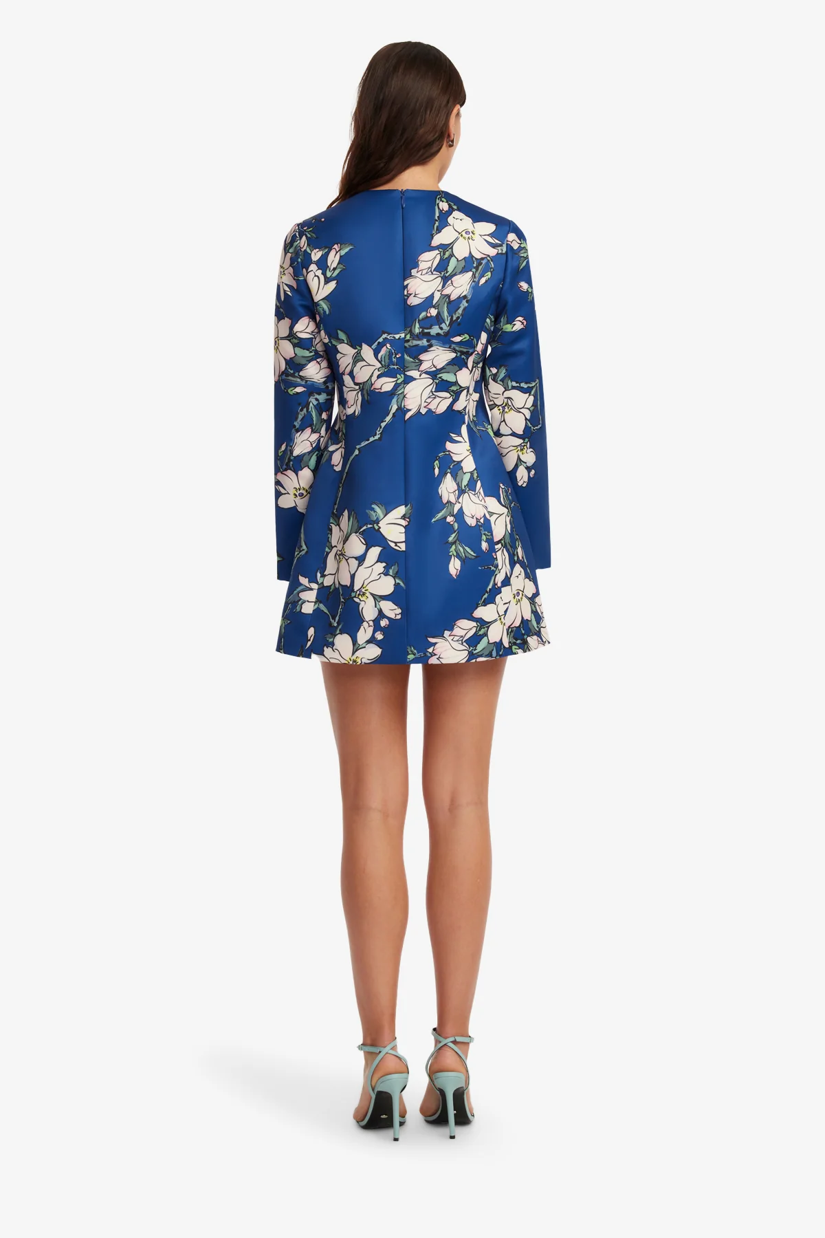 Aliza Long Sleeve Petal Mini Dress - Midnight Magnolia Print
