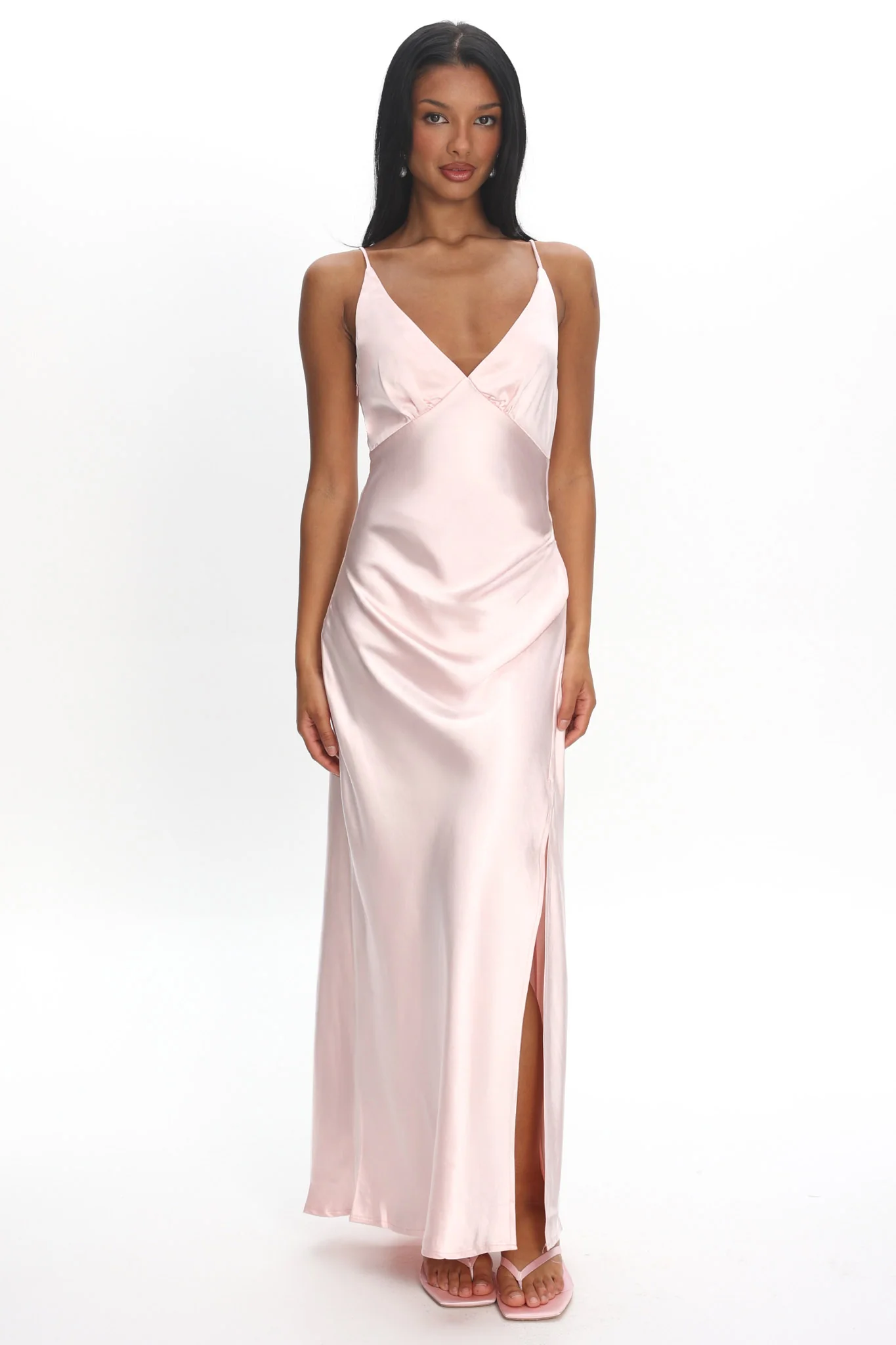 Marlie Side Pleat Maxi Dress Blush