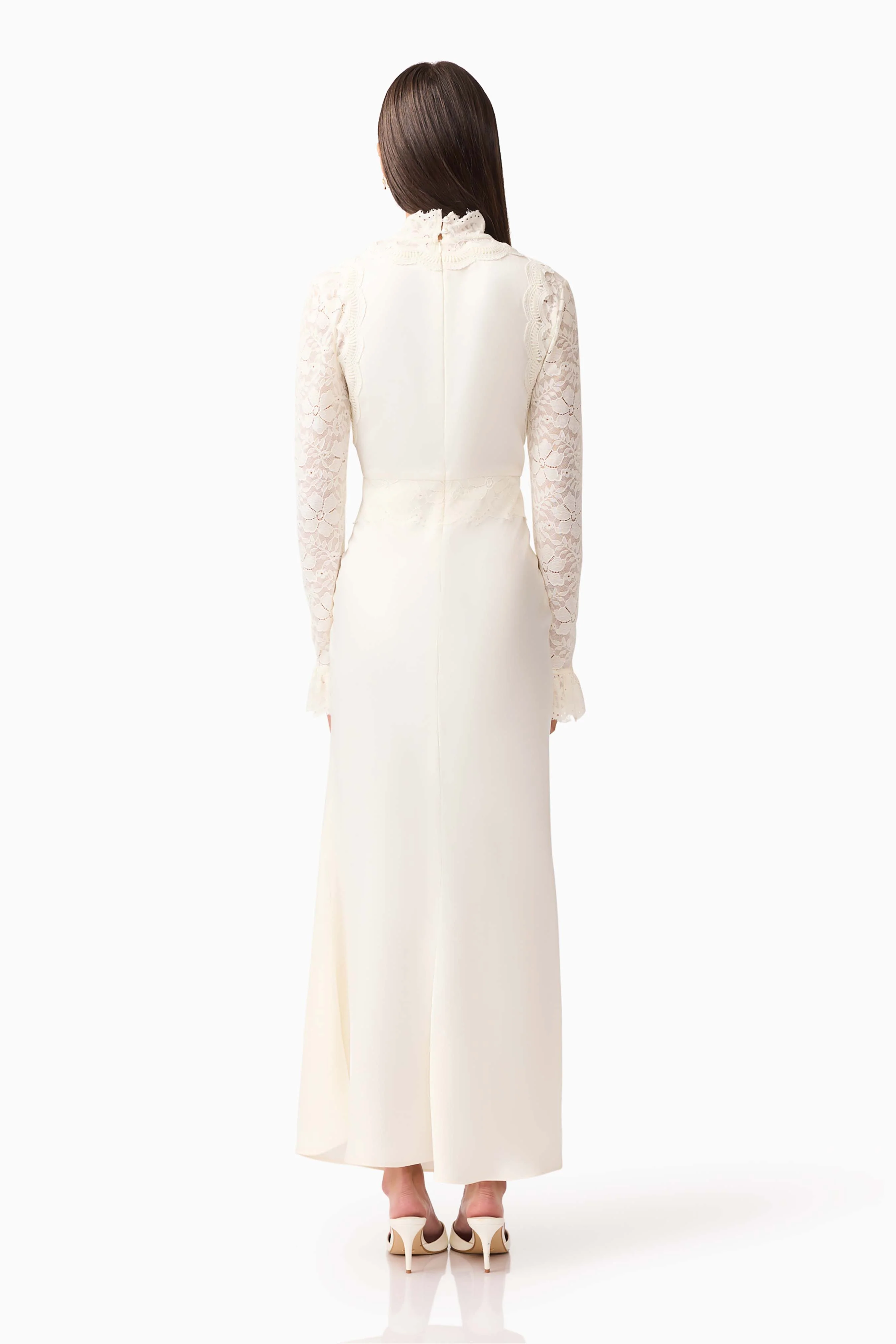 Margot Long Sleeve Gown in White