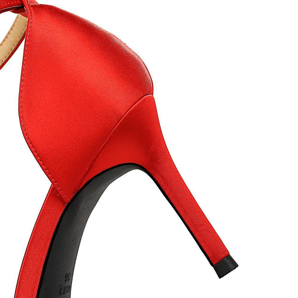 Champagne Satin Pointy Stiletto Heels 674228626275