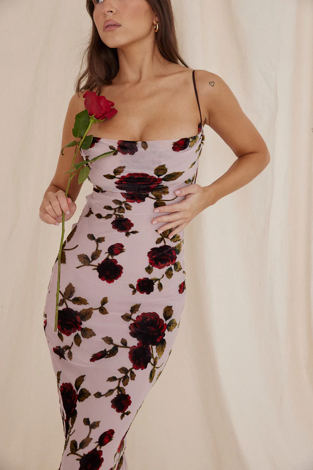 Pink Devoured Craft Long Dress