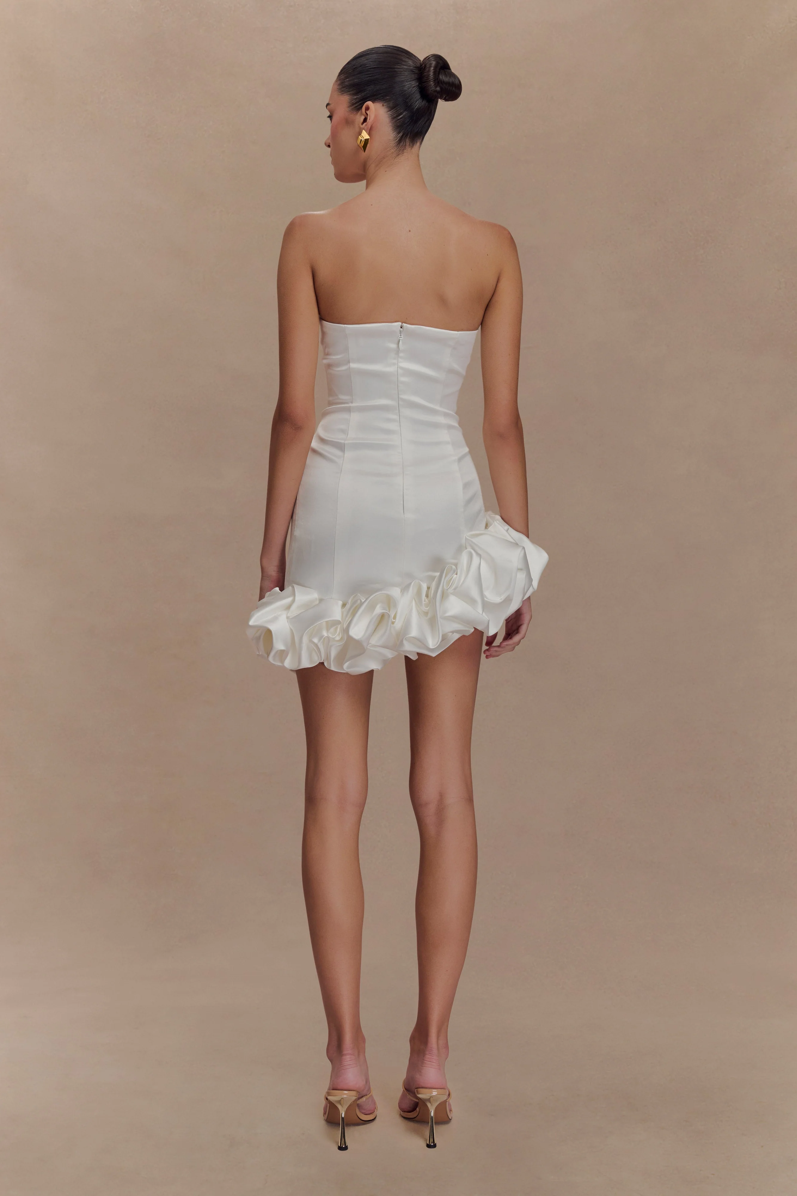 Alba Bubble Mini Dress - White