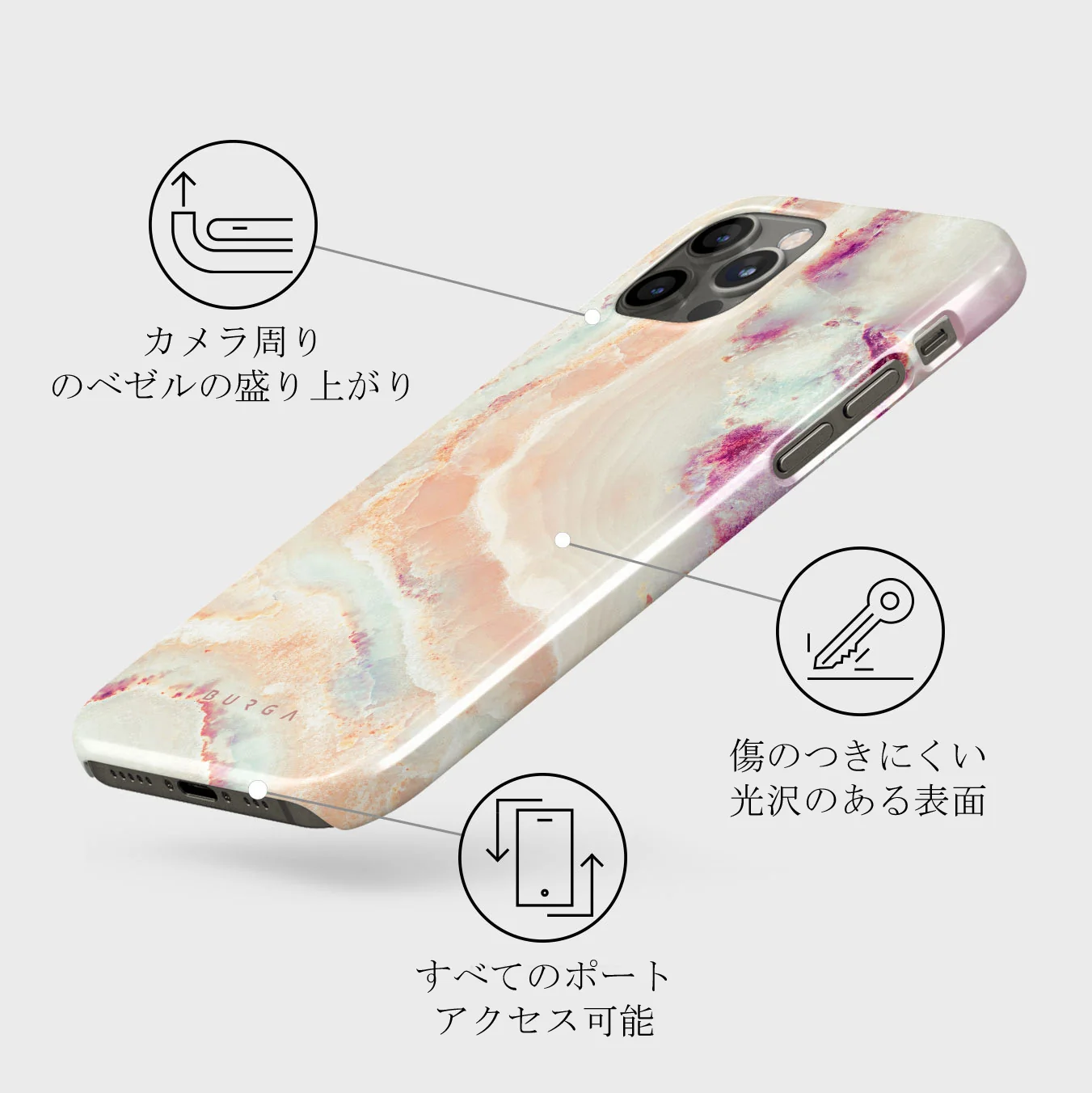 Berry Sorbet - Girly iPhone 12 Pro ケース