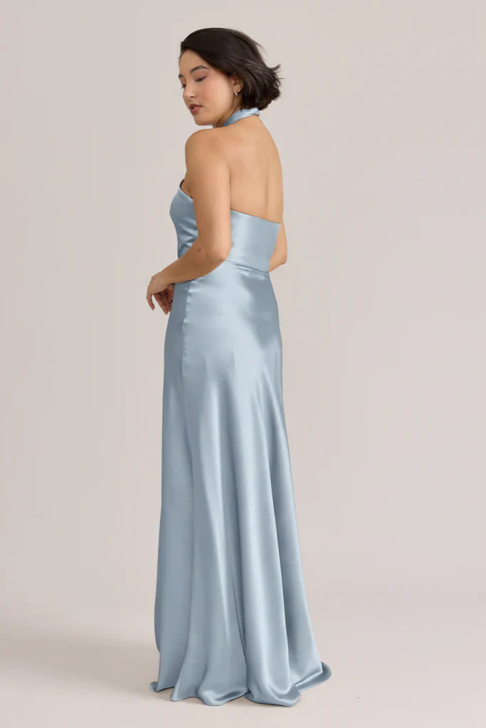 Ellapink Satin Dress | Ready To Ship | Sky Blue