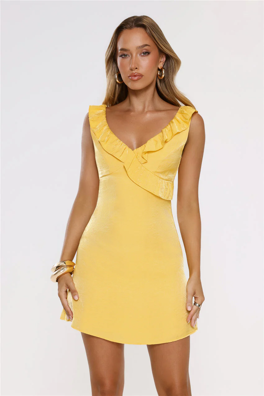 Bright Season Mini Dress Yellow - luluinthesky