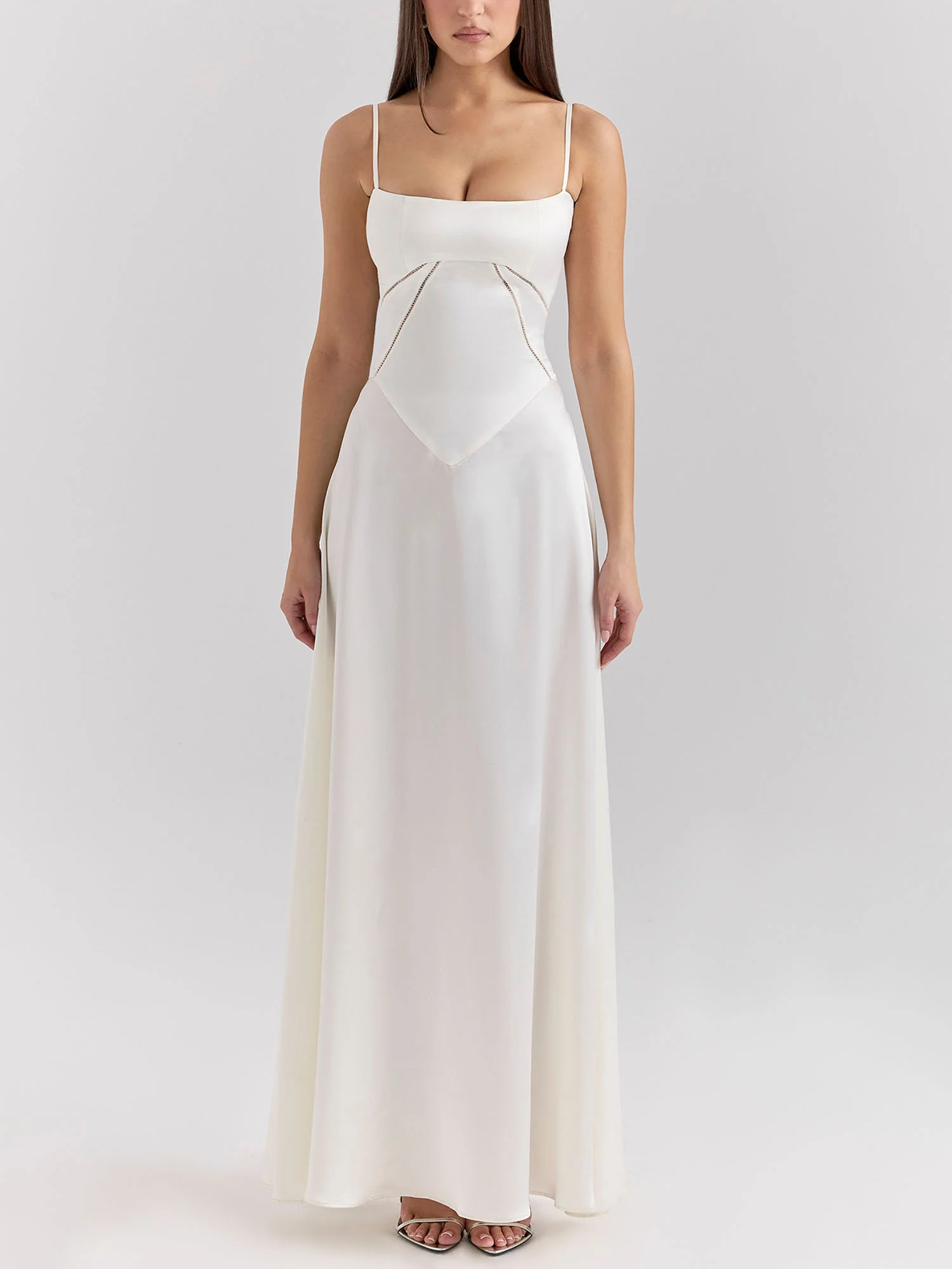 White Spaghetti Strap Maxi Dress