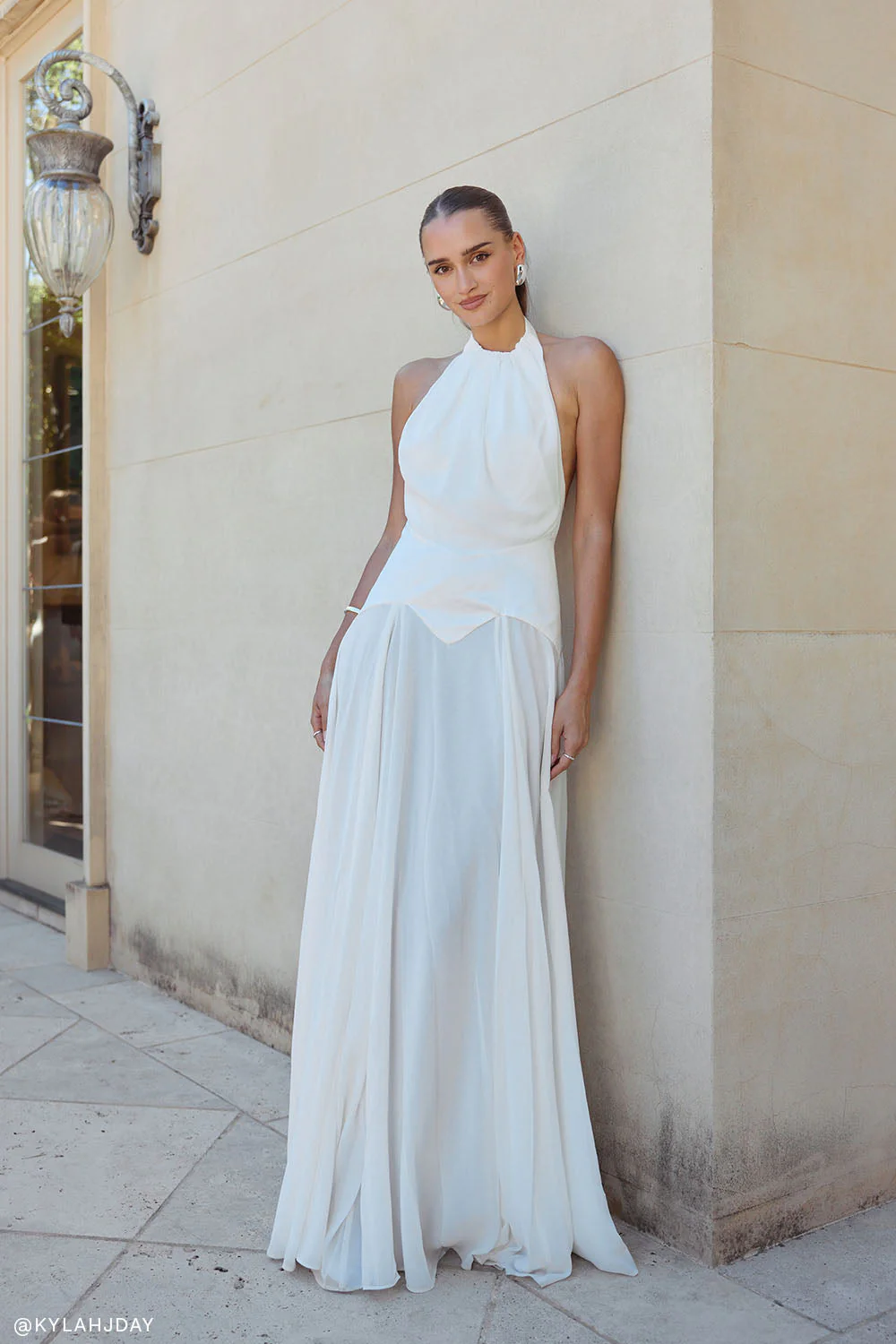 Susan Chiffon Halter Maxi Dress - Ivory