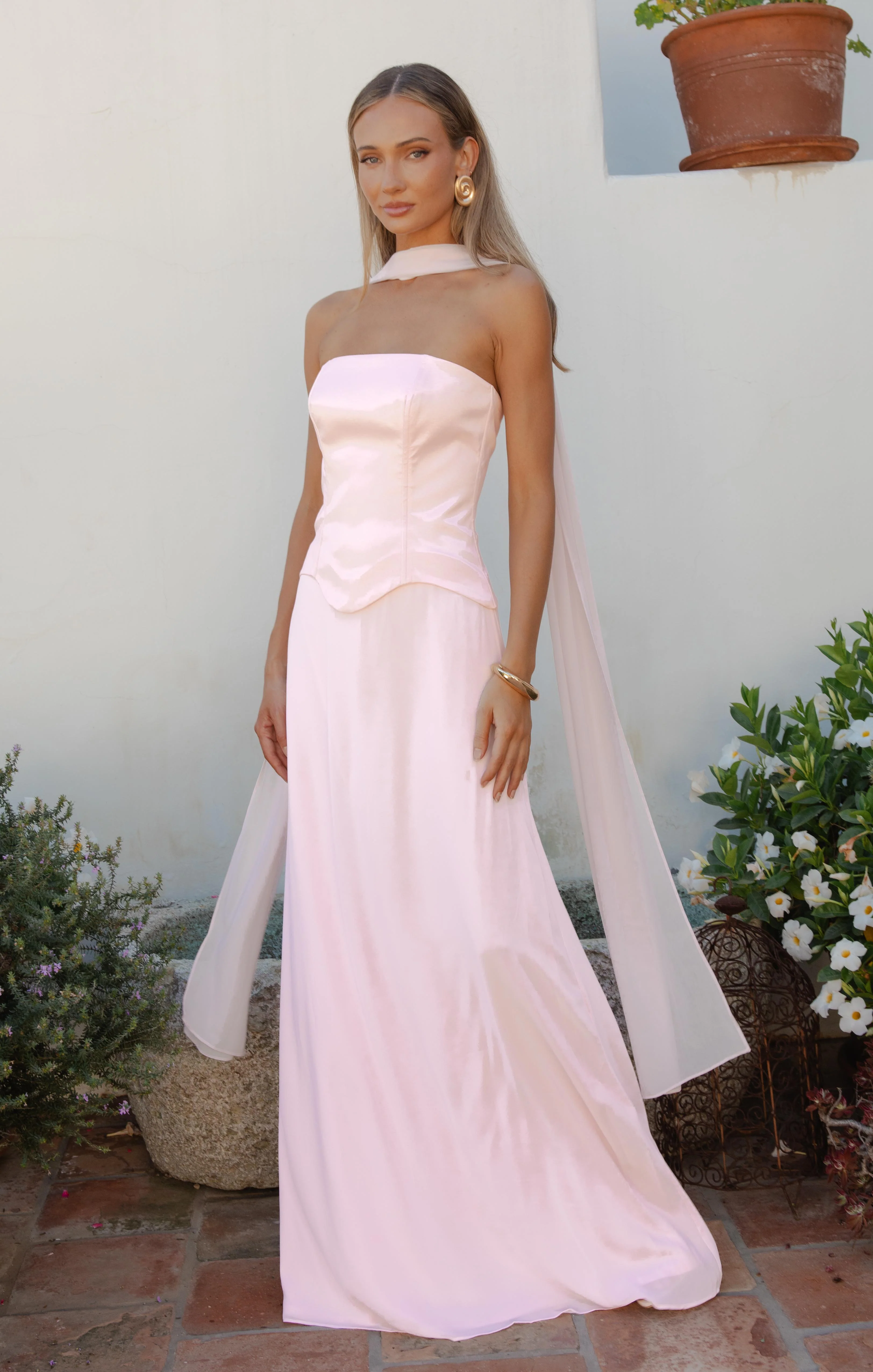 Jules Maxi Dress ~ Powder Pink