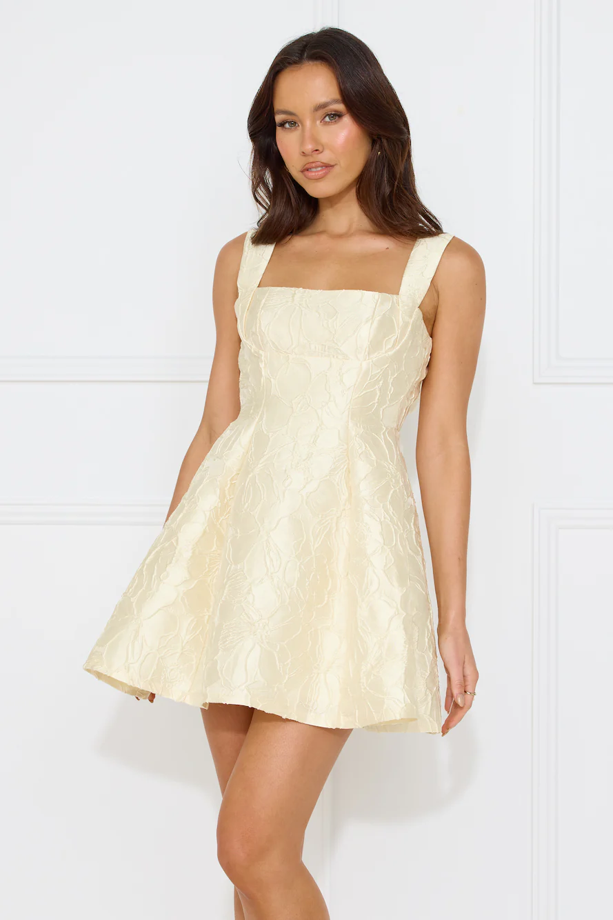 Elite Silhouette Mini Dress Yellow - luluinthesky