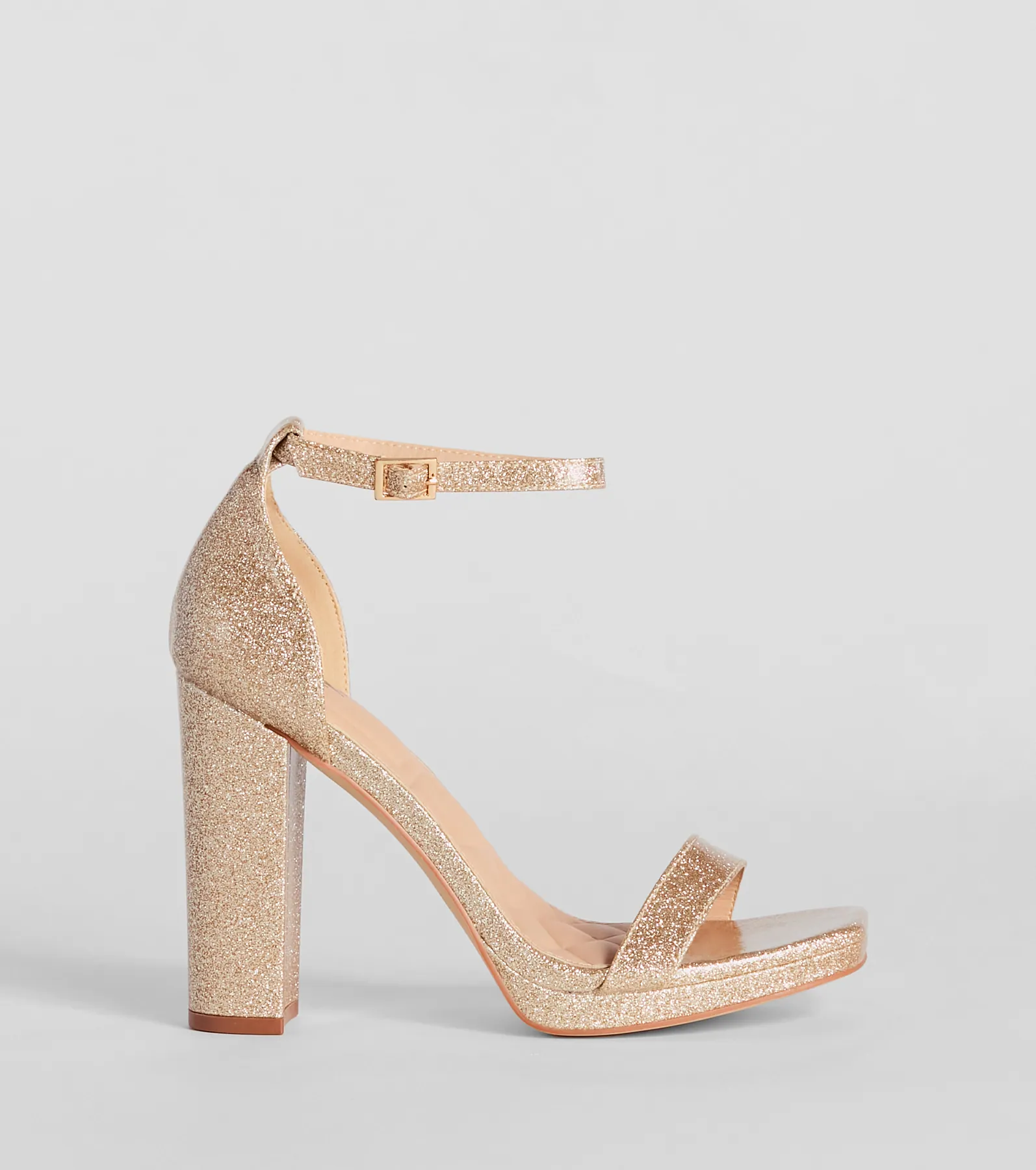 Capture Sparkle Glitter Platform Block Heels