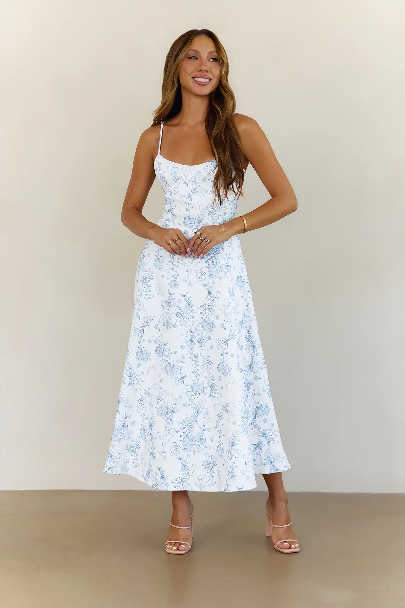Starry Silence Midi Dress Blue