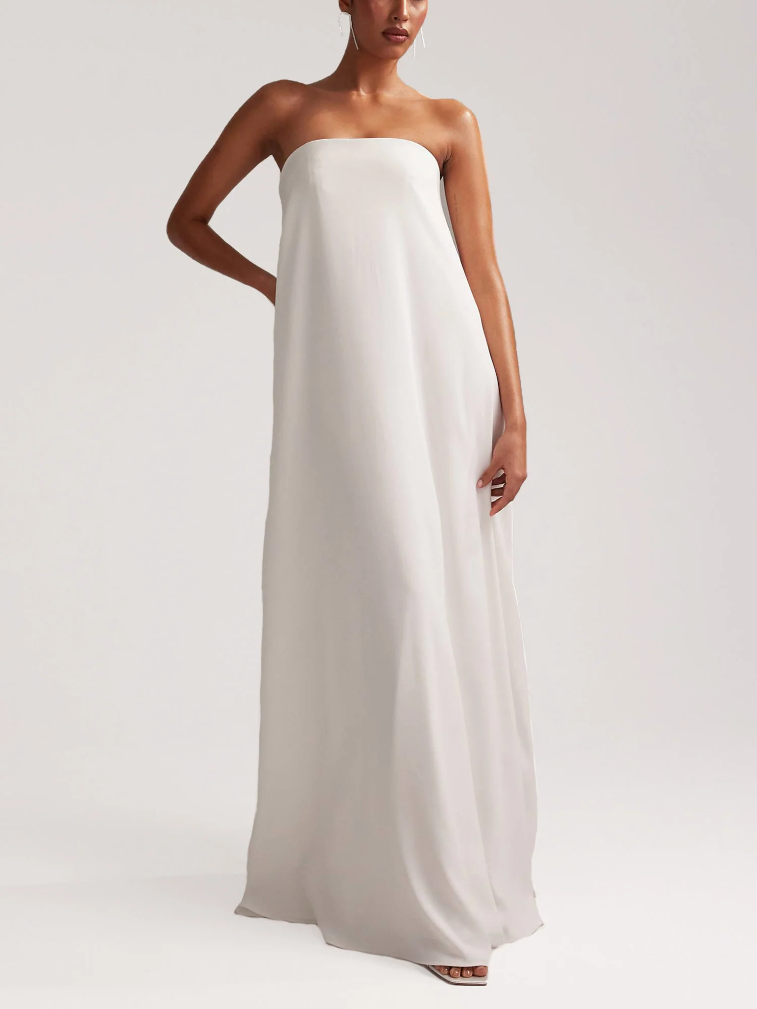 Strapless Flowing Maxi Dress