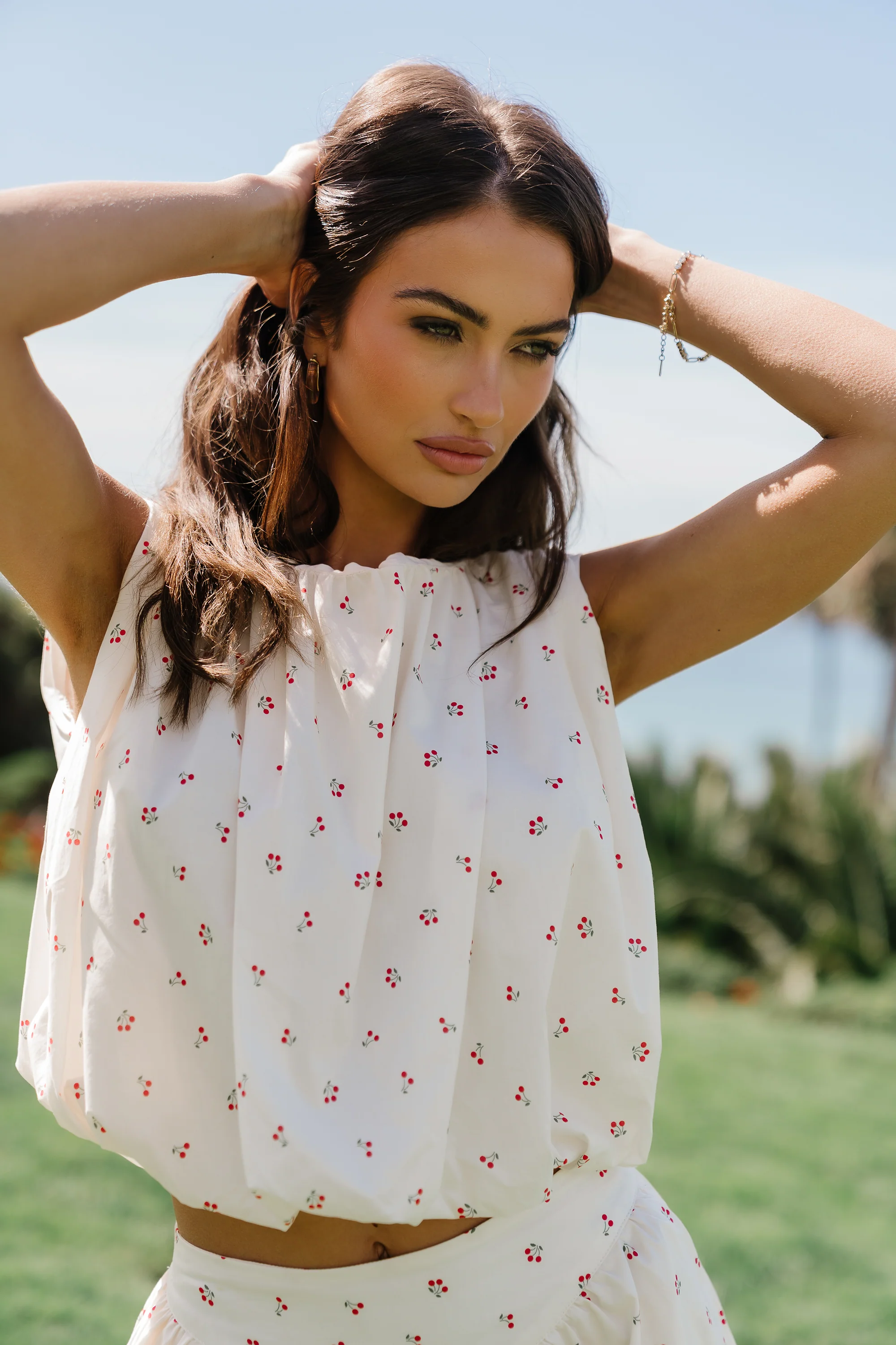 Tyla Cherry Sleeveless Blouse - FINAL SALE