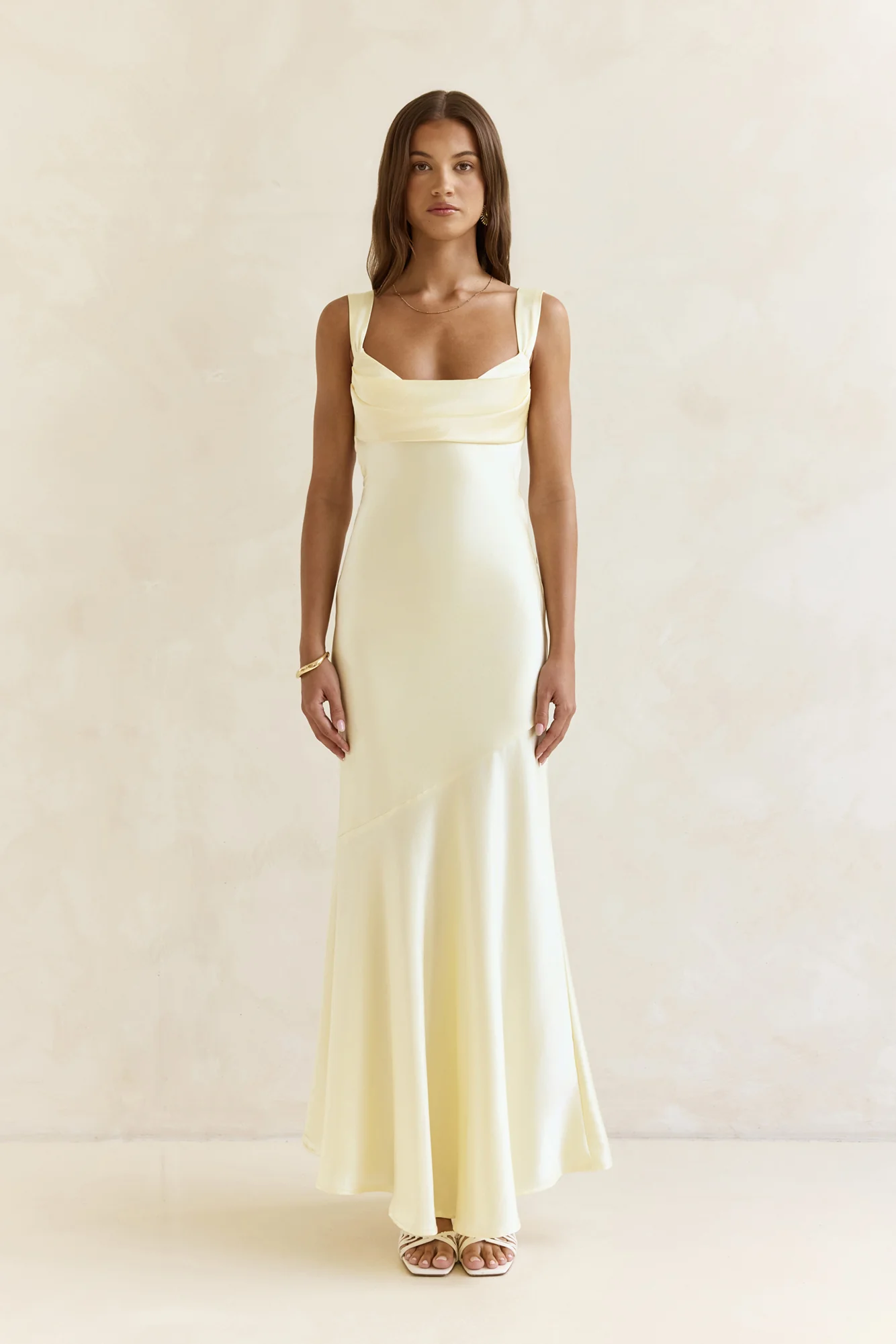 Wish From An Angel Satin Maxi Dress Yellow - luluinthesky
