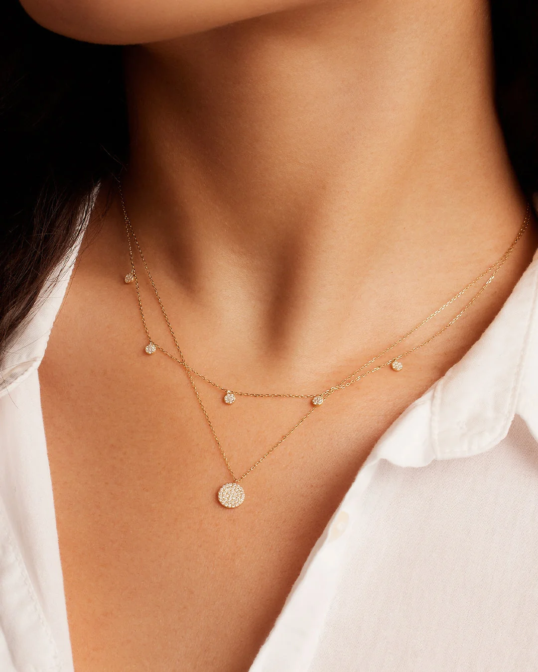 14K Diamond Pav�� Necklace