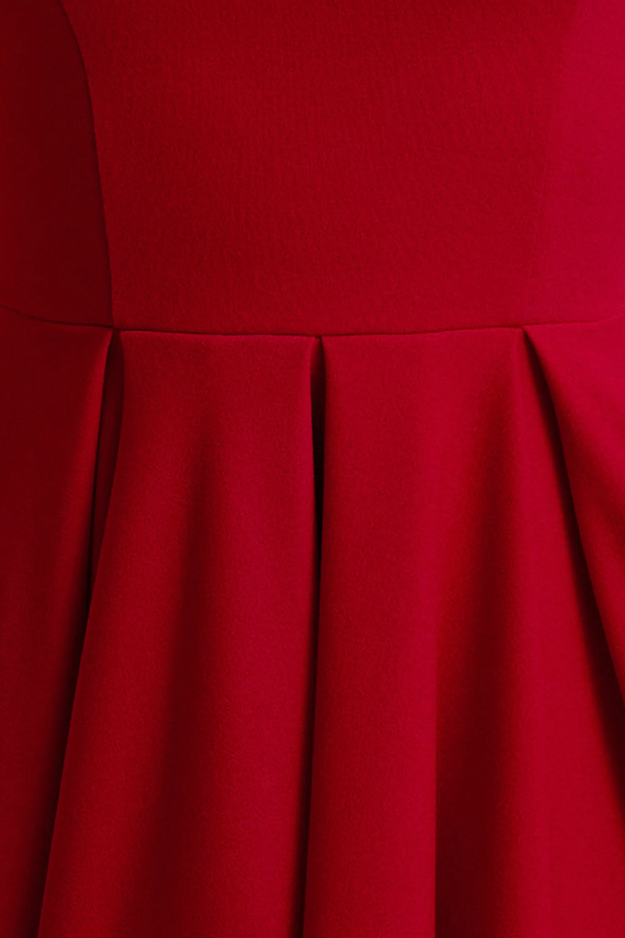 Parina | Red Strappy Volume-Hem Midi Dress