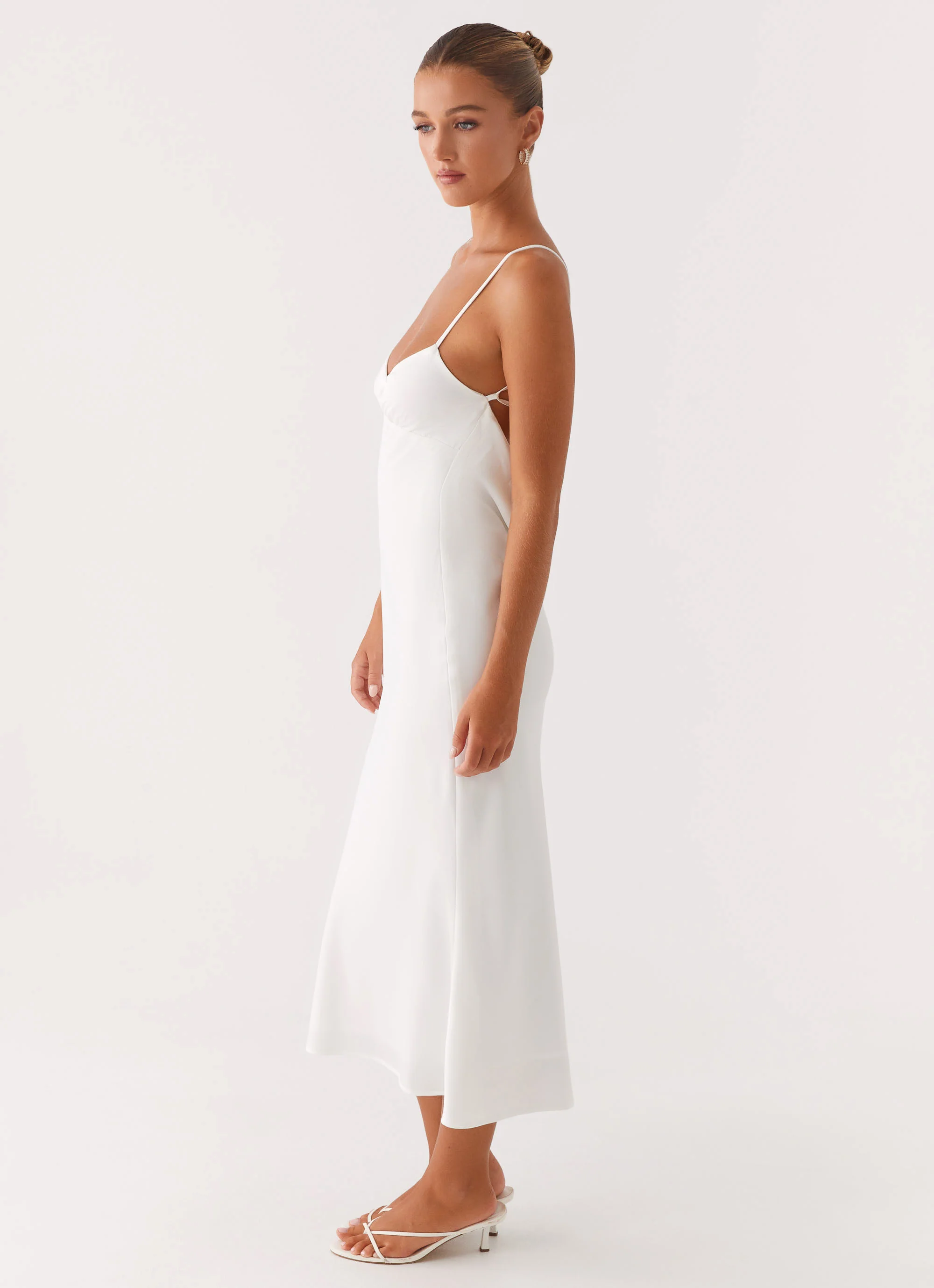Bentley Midi Dress - White - luluinthesky