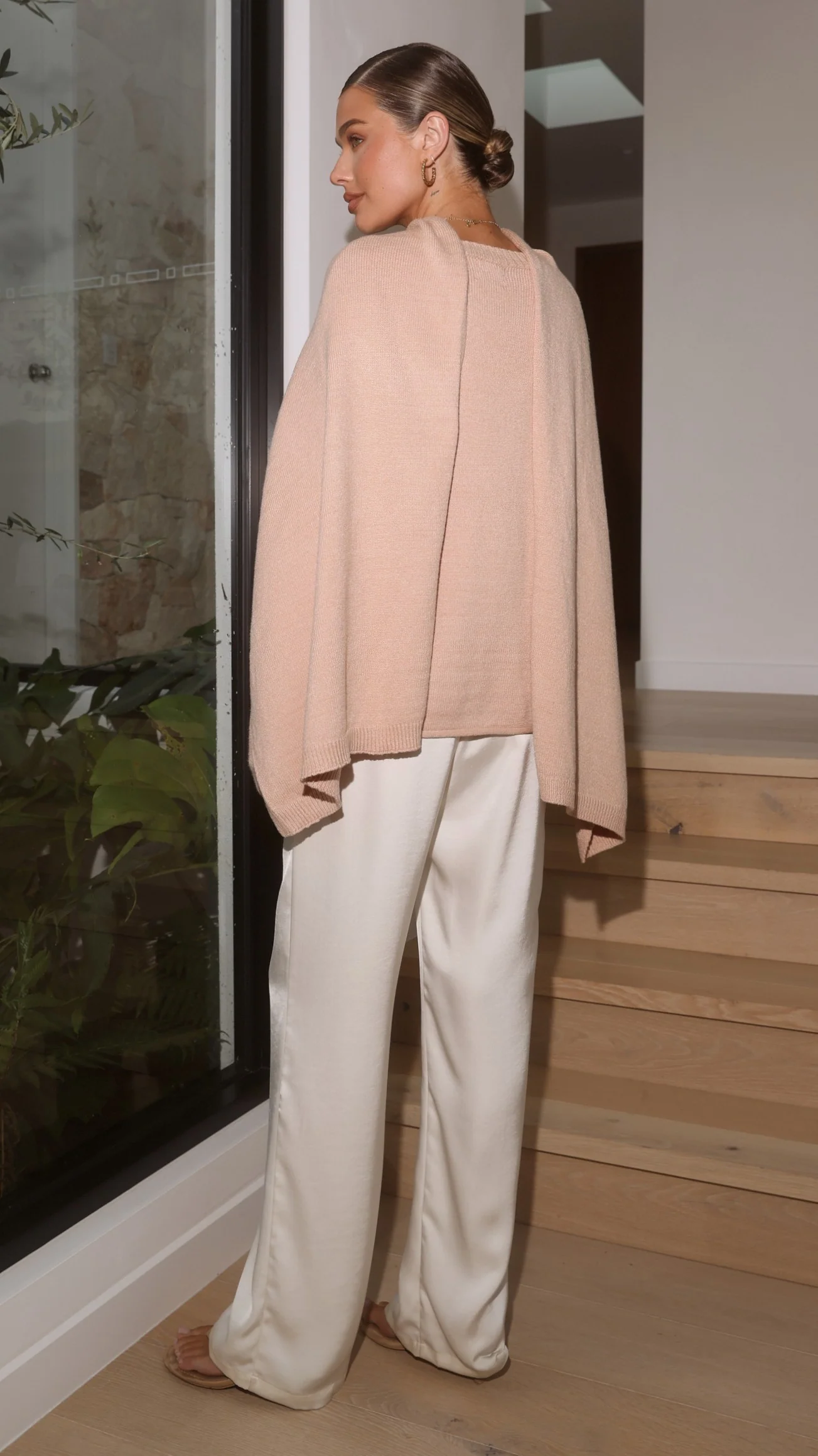 Jazmine Knitted Sweater and Scarf - Peach