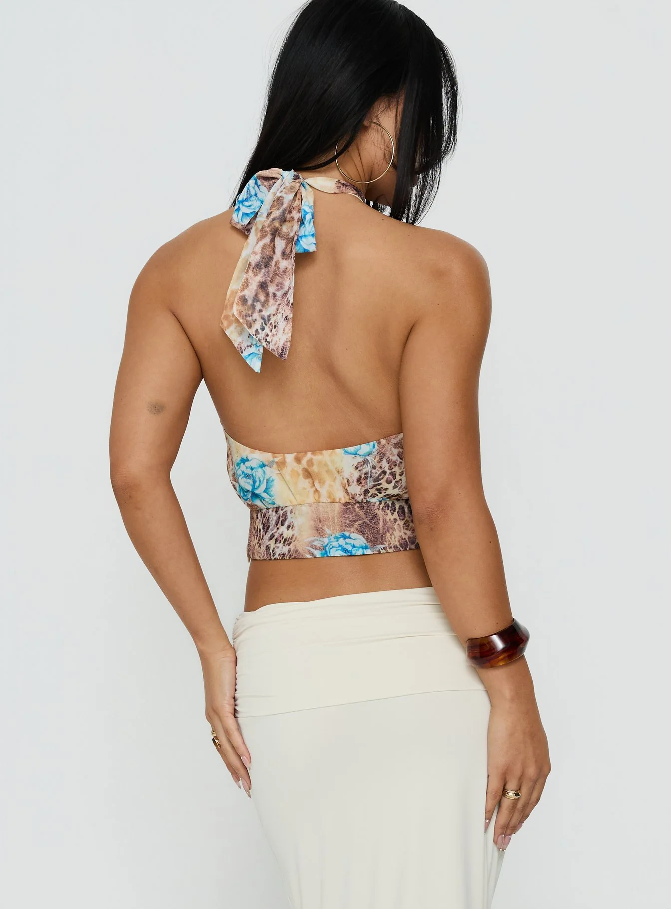 Kamella Keyhole Halter Top Multi