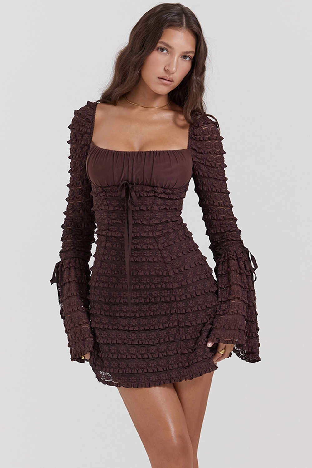 espresso lace dress