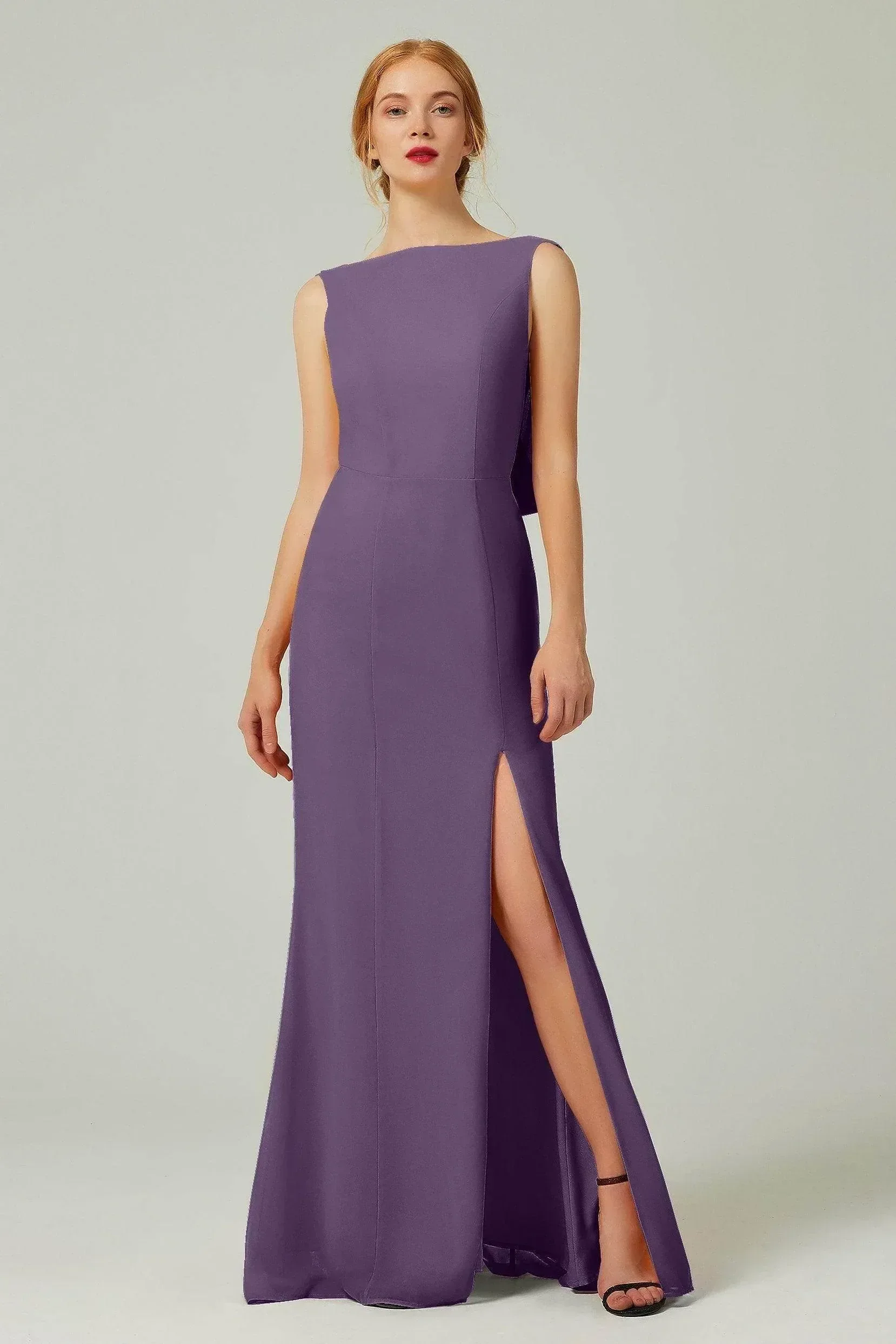Sheath-Column Sweep-Brush Chiffon Bridesmaid Dress Formal Dresses CB0310