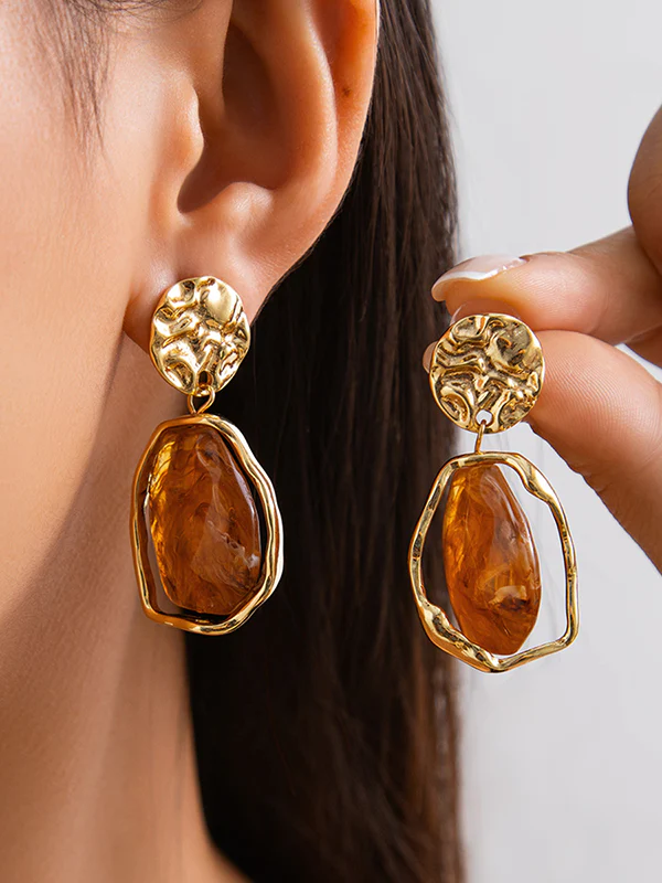 Irregularity Geometric Shiny Earrings Accessories