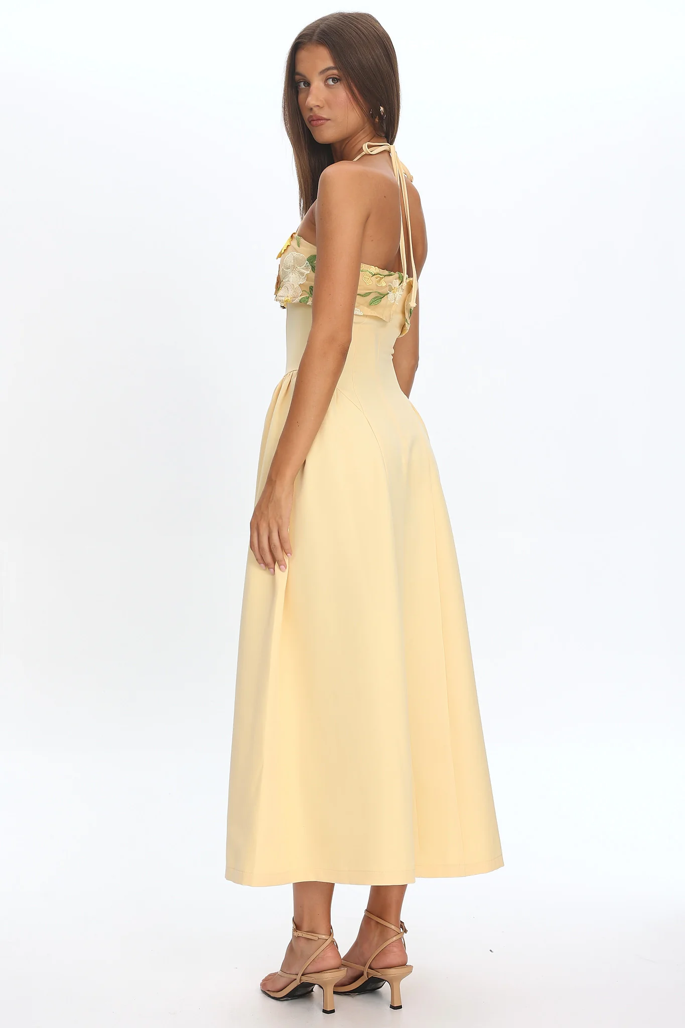 Sunbeam Kiss Foldover Floral Bust Maxi Dress Butter