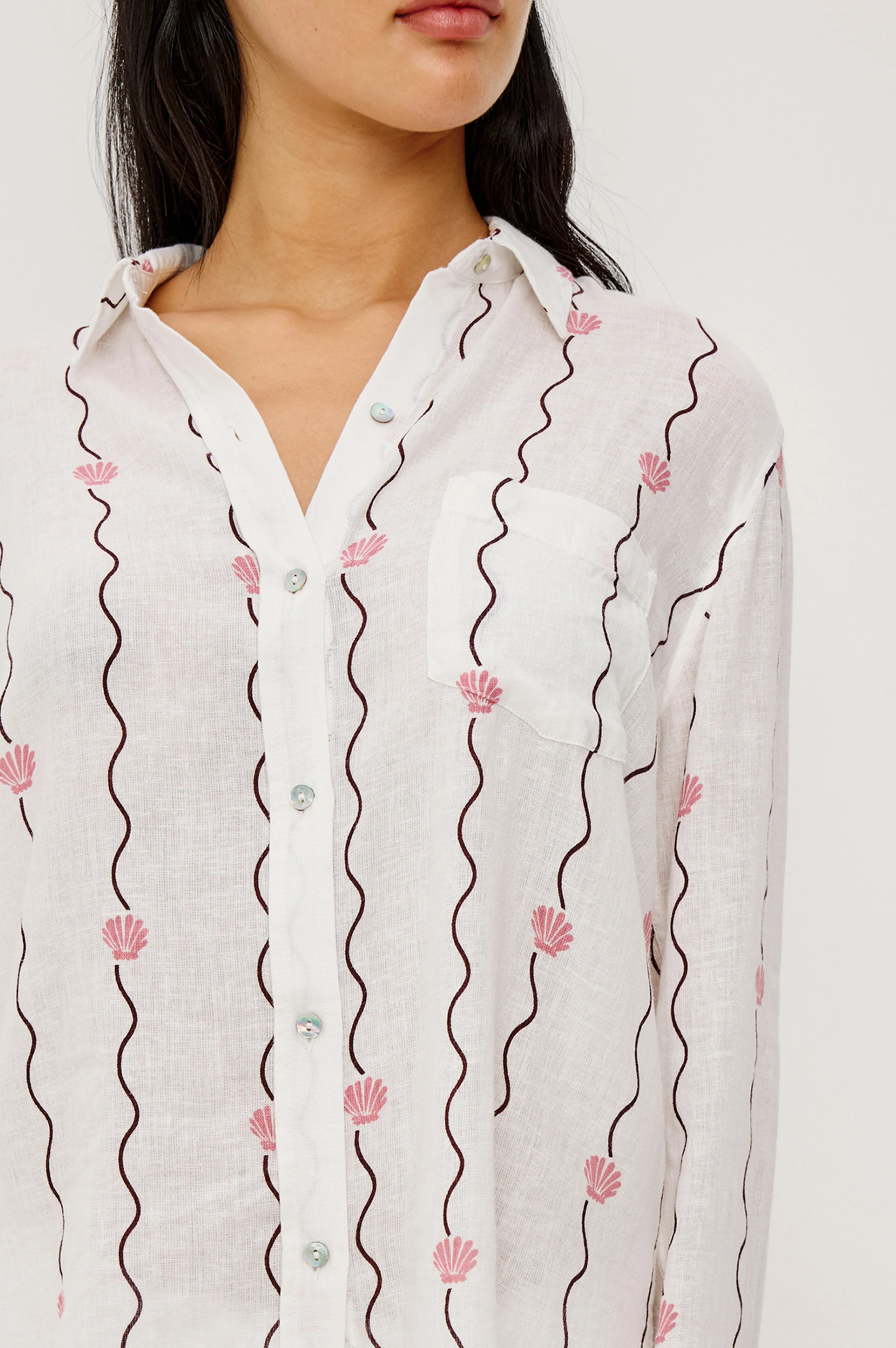 Charli Shirt - Striped Seashells