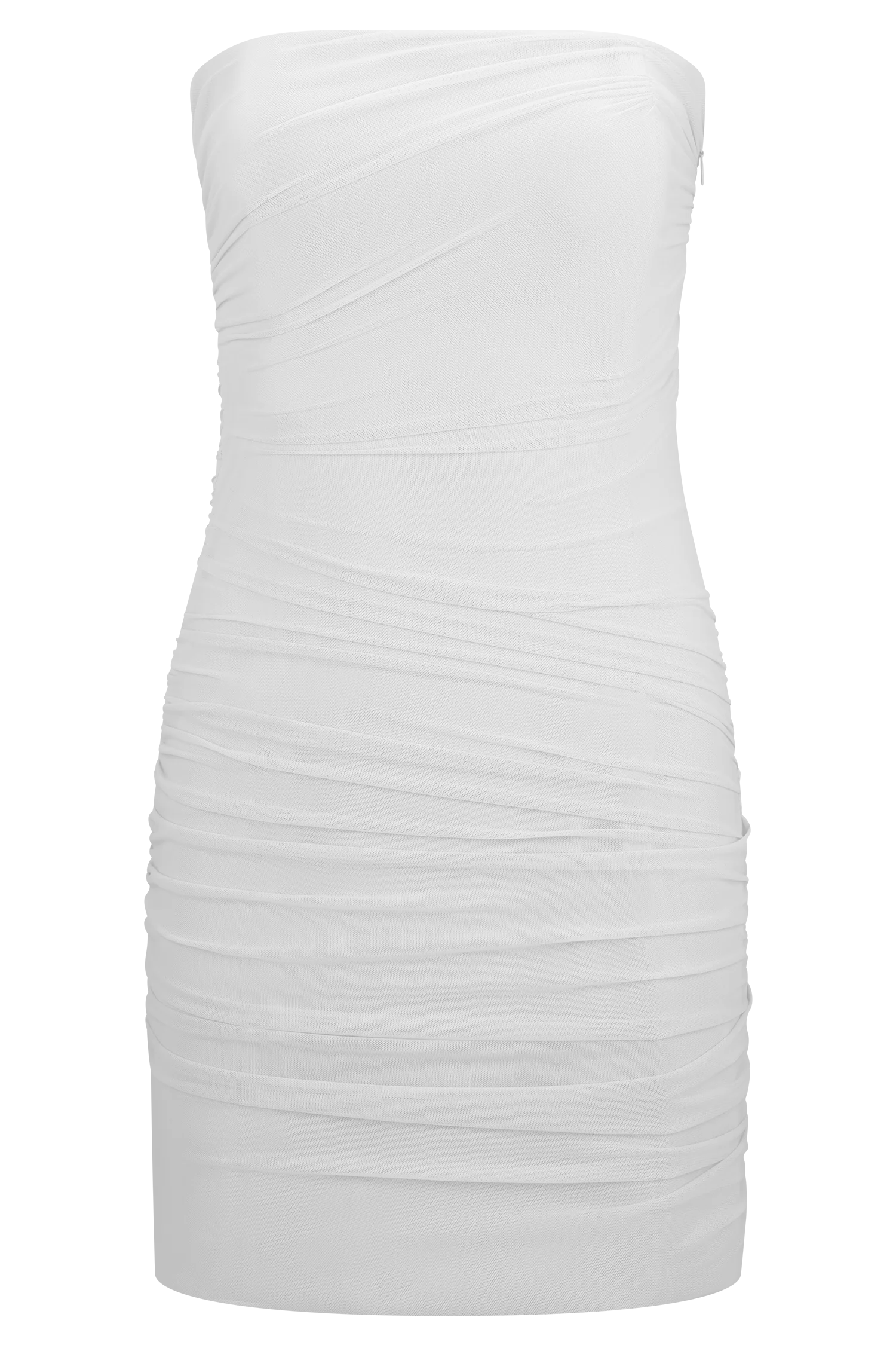 Jianna Strapless Mesh Mini Dress - White