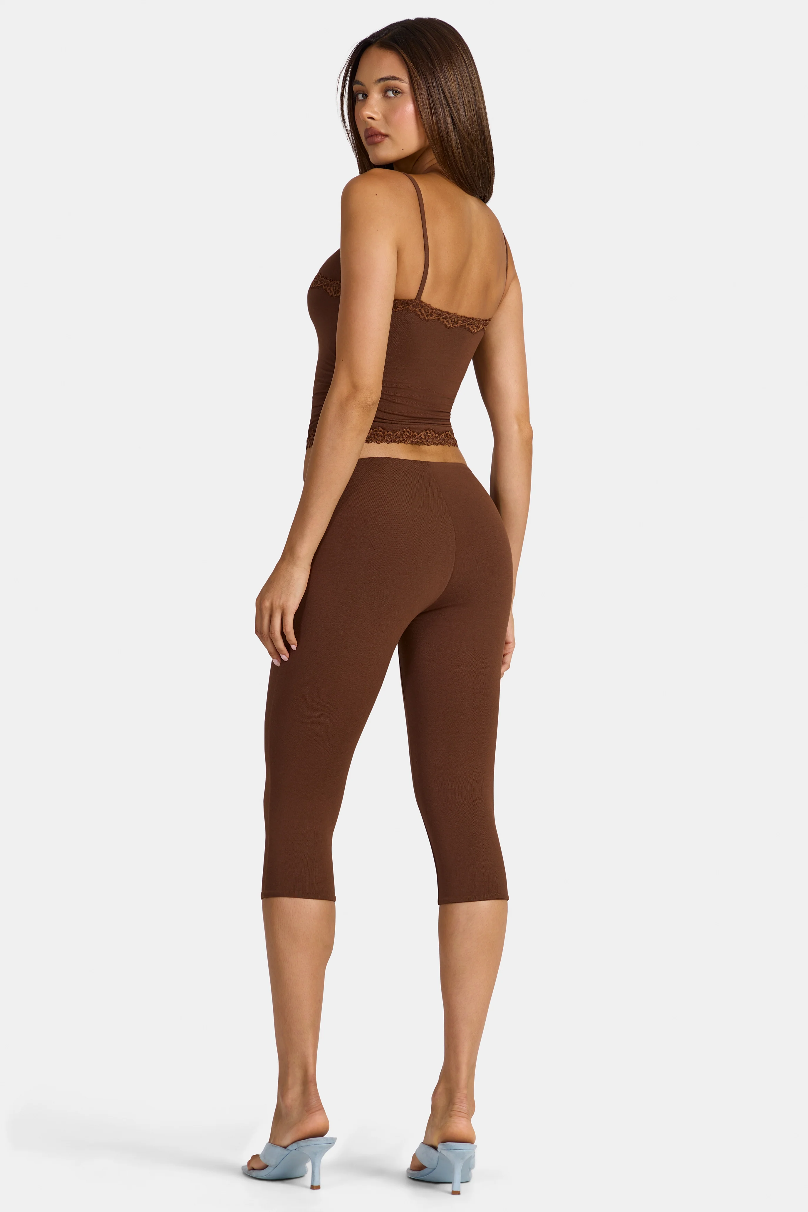Modal Capri Leggings in Cocoa Brown