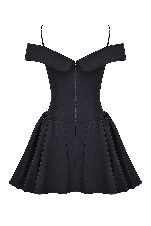 Black Off Shoulder Mini Dress