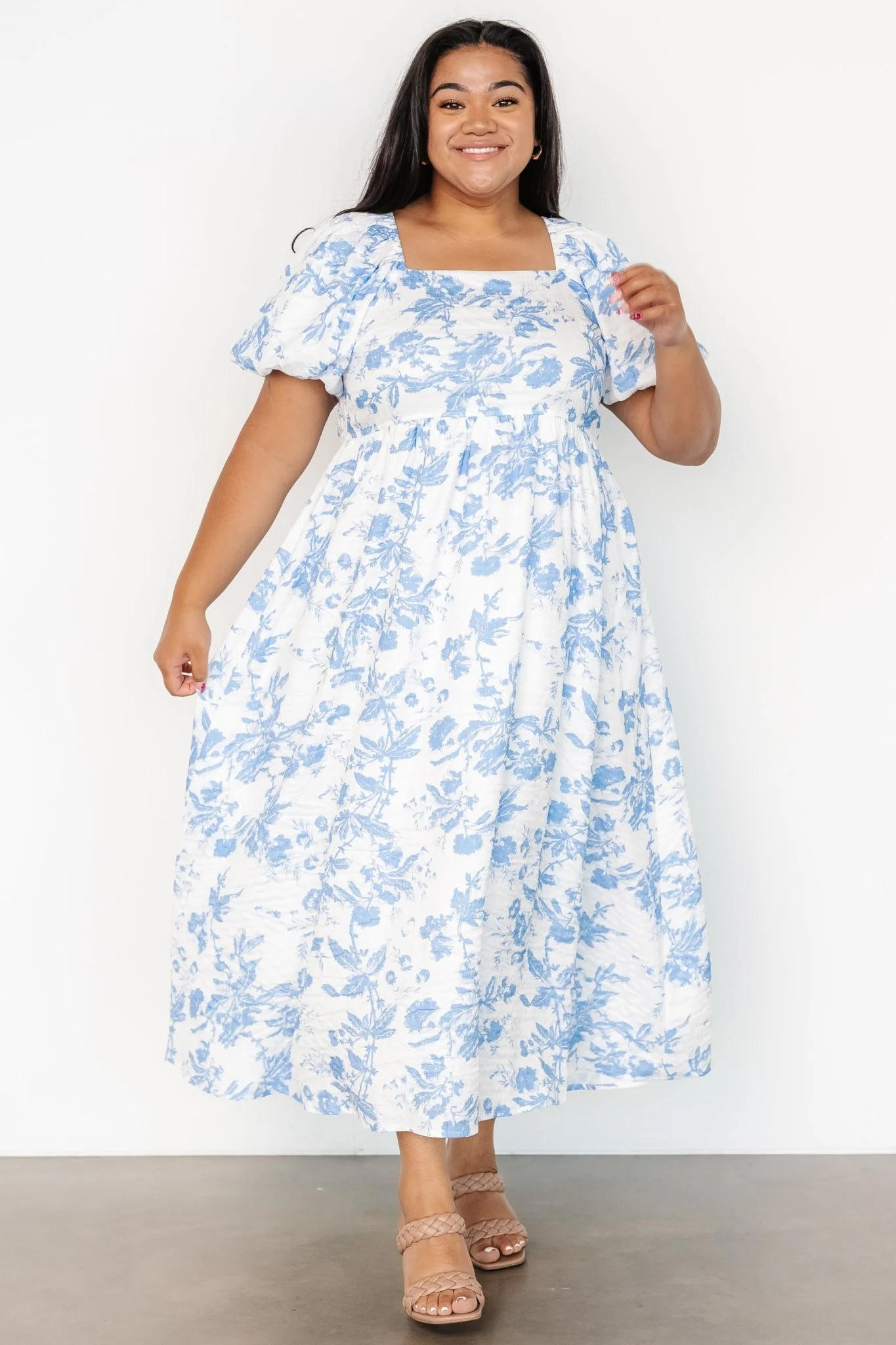 Graceland Maxi Dress | White + Blue Floral - luluinthesky