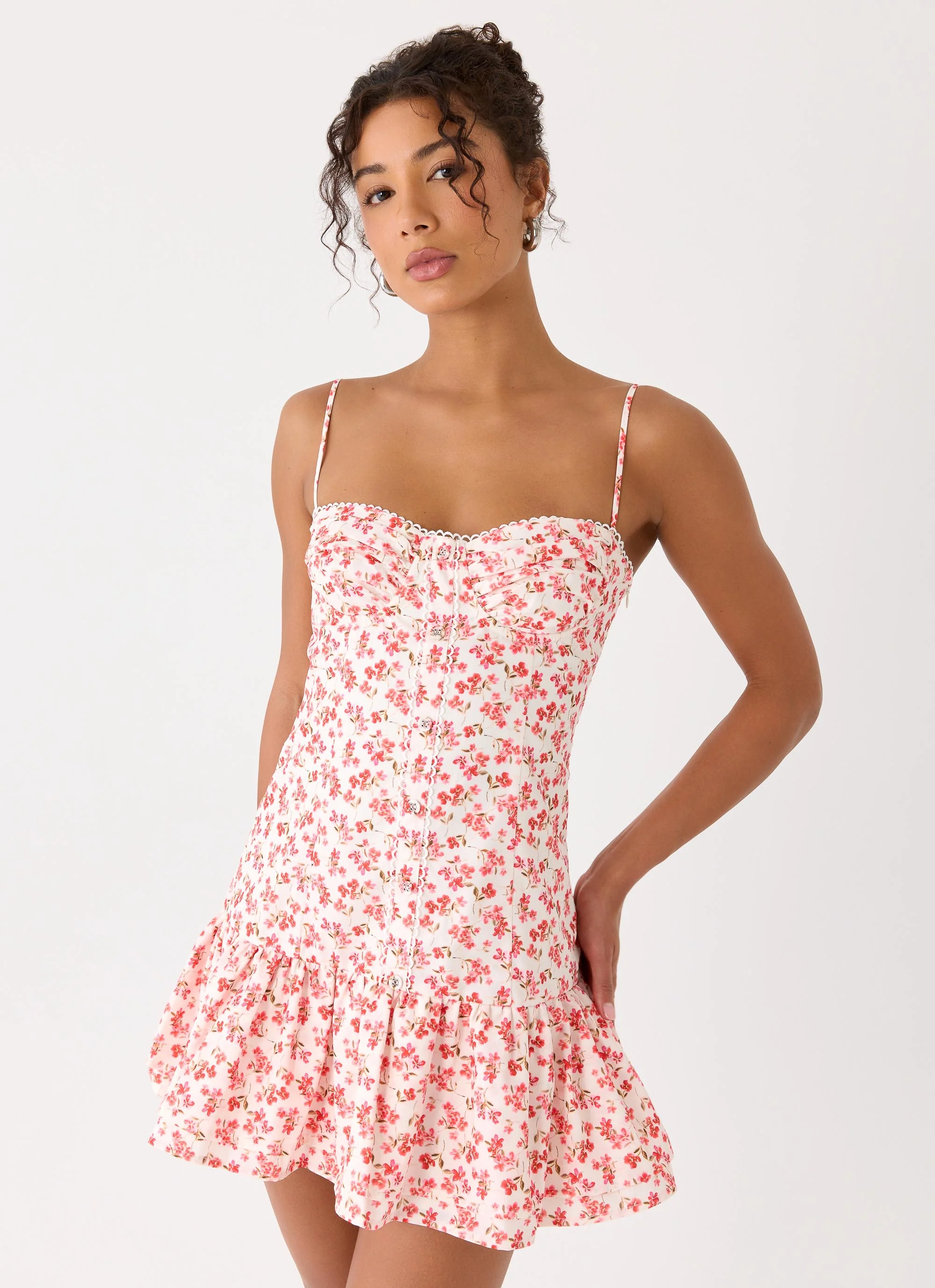 Loulette Mini Dress - Porcelain Rose