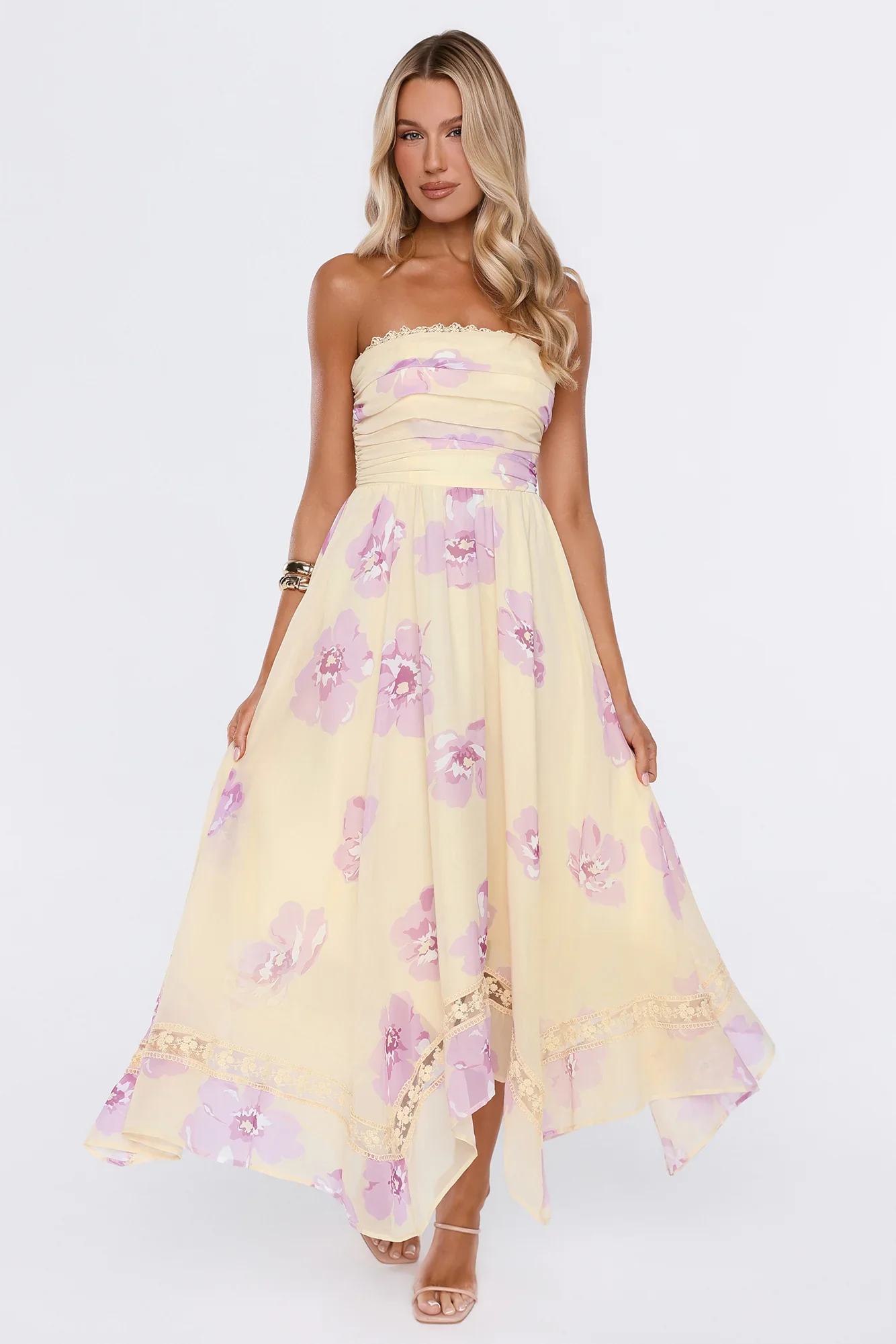 Light Joy Strapless Maxi Dress Yellow
