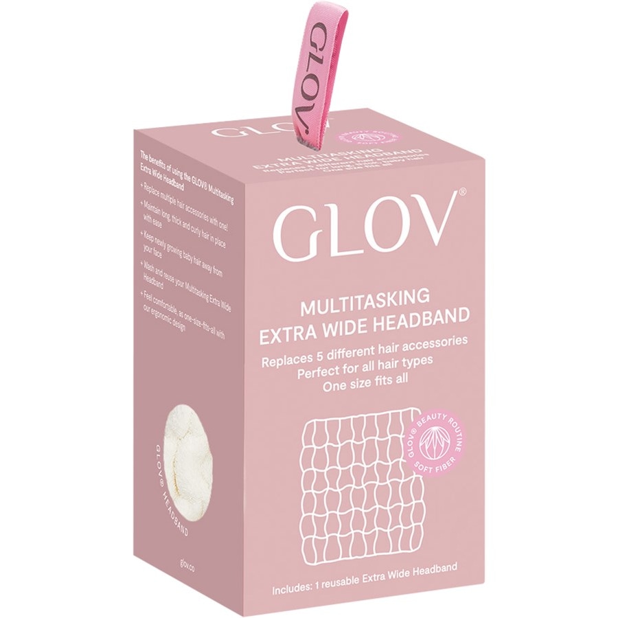 GLOV Wielozadaniowa, bardzo szeroka opaska do włosów Extra Wide Headband White