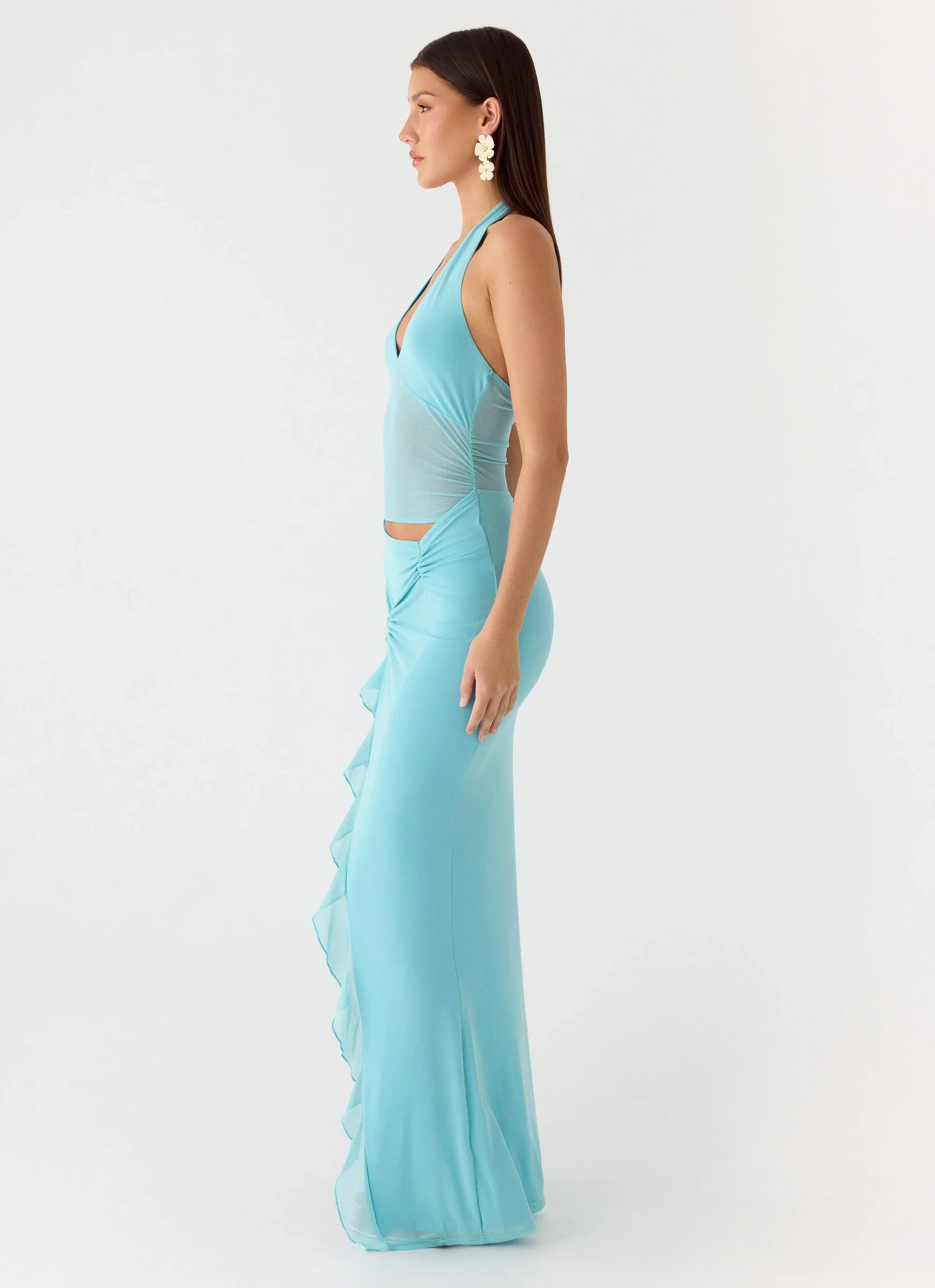 Last Sequence Maxi Dress - Aqua Blue