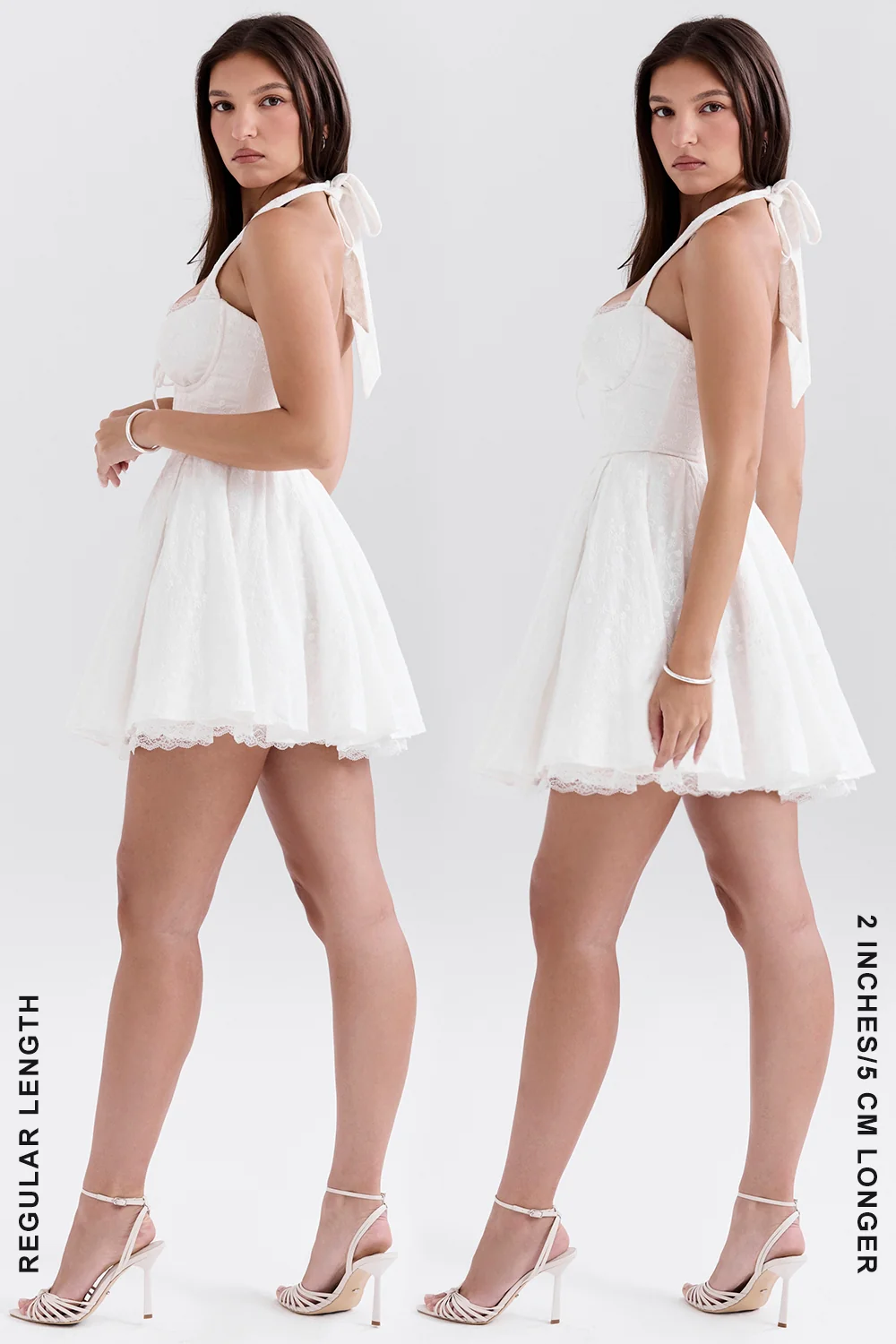 white broderie anglais halter mini dress - luluinthesky
