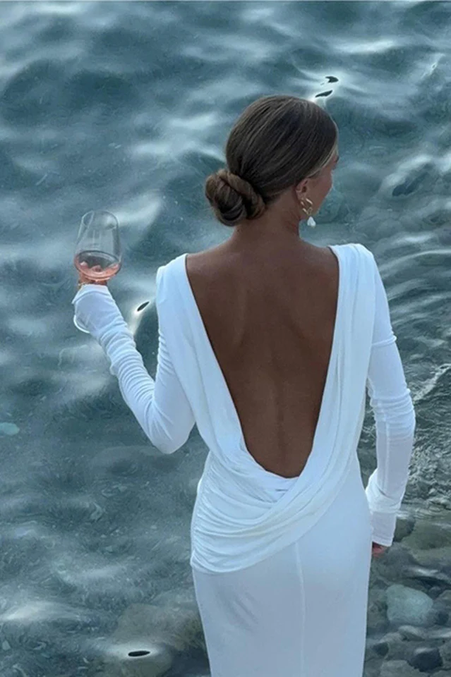 Quintina Plunging Back Maxi Dress