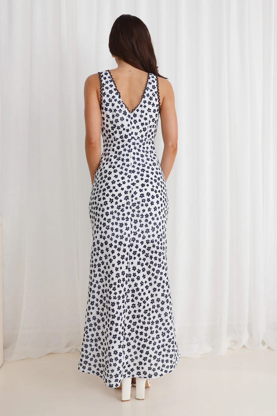Picked Flowers Maxi Dress White - luluinthesky