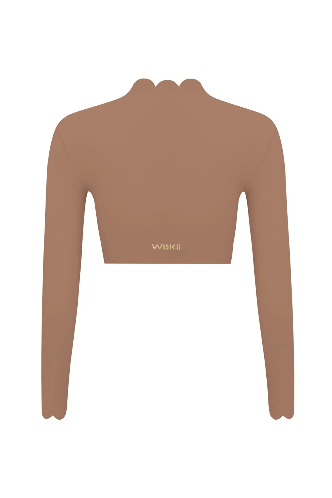 Scallop Cropped Long Sleeve Top