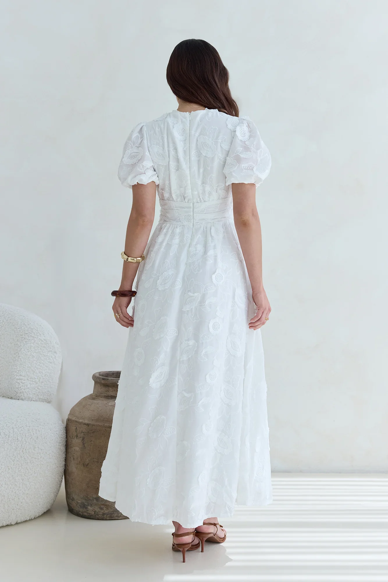 Busy Bee Maxi Dress White