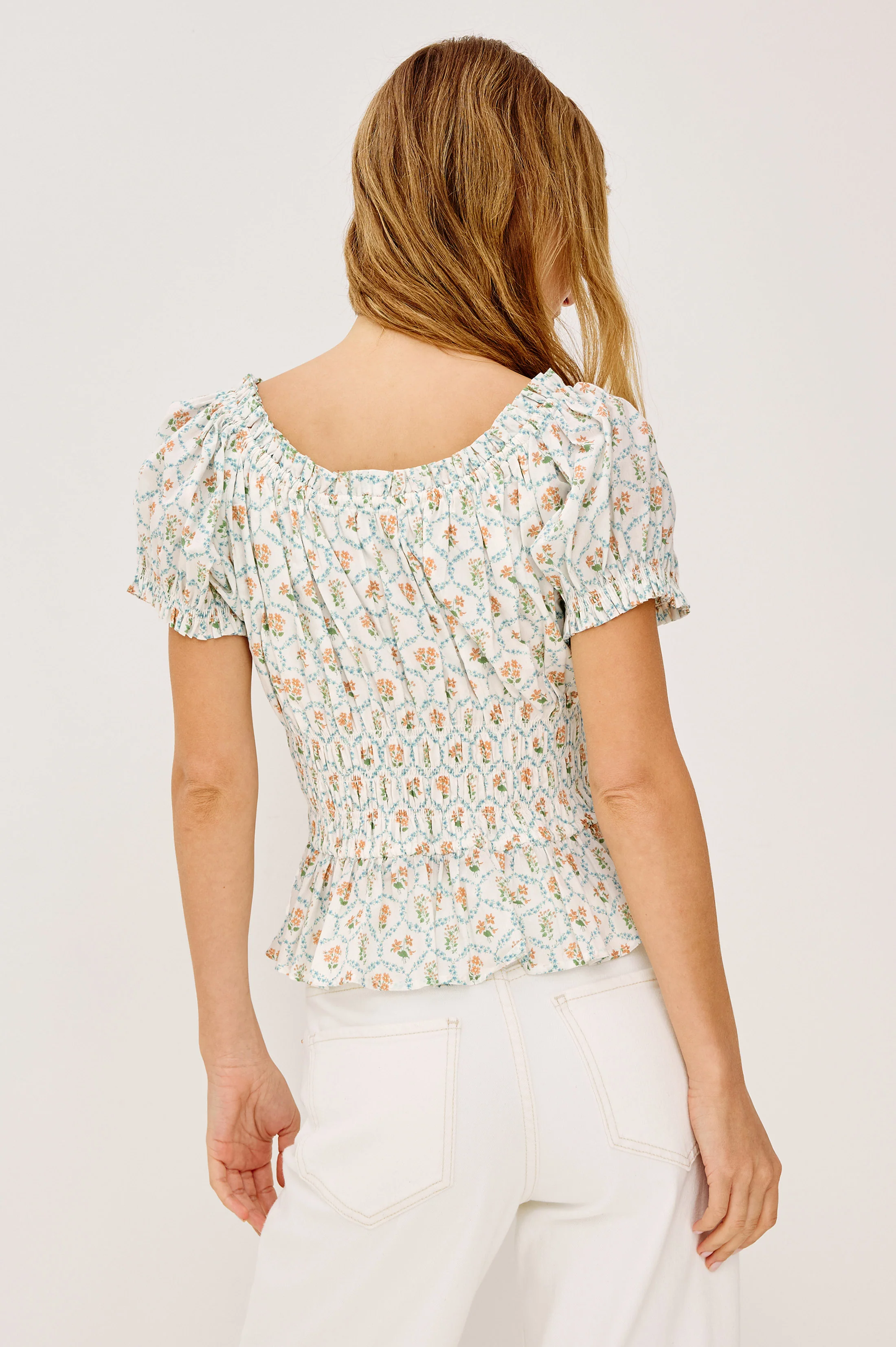 Serena Top - Peach Peony