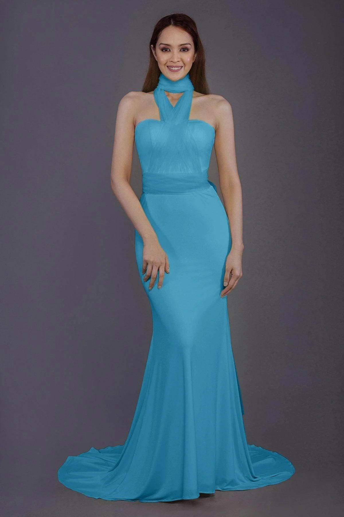 Mermaid Court Train Knitted Fabric Bridesmaid Dress PR3498