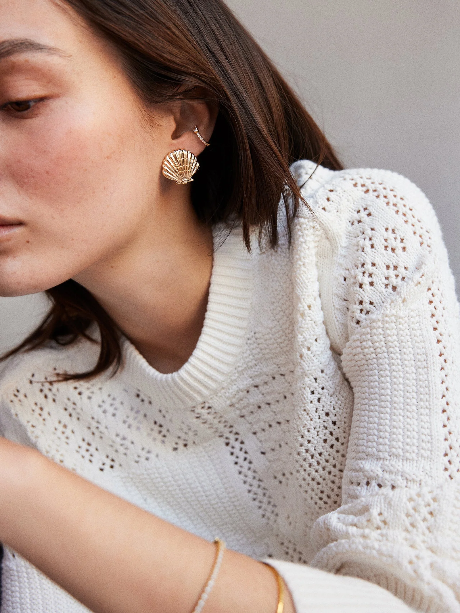 Marina Gold Seashell Earrings - Gold