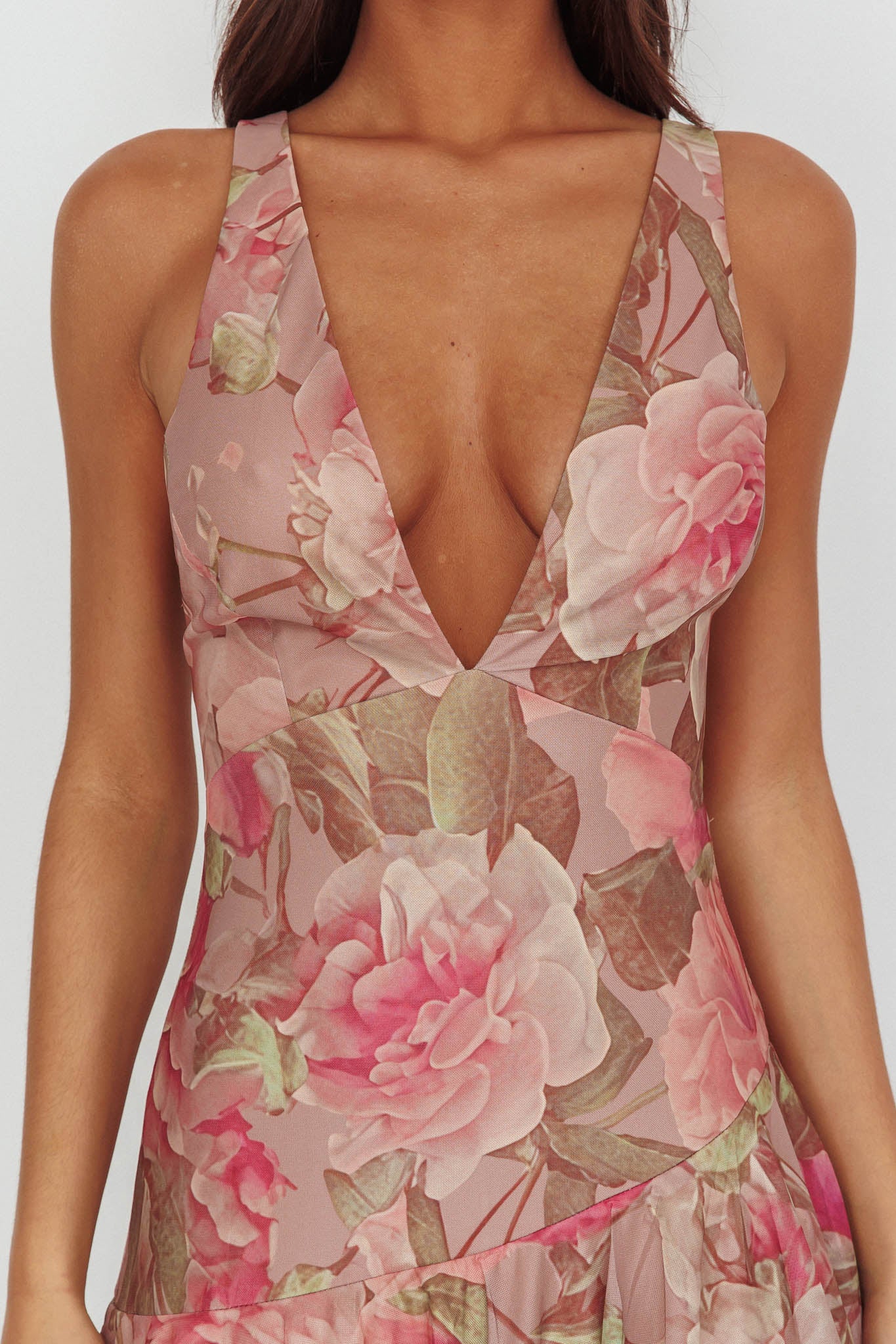Veda Strappy Back Maxi Dress Roses Blush