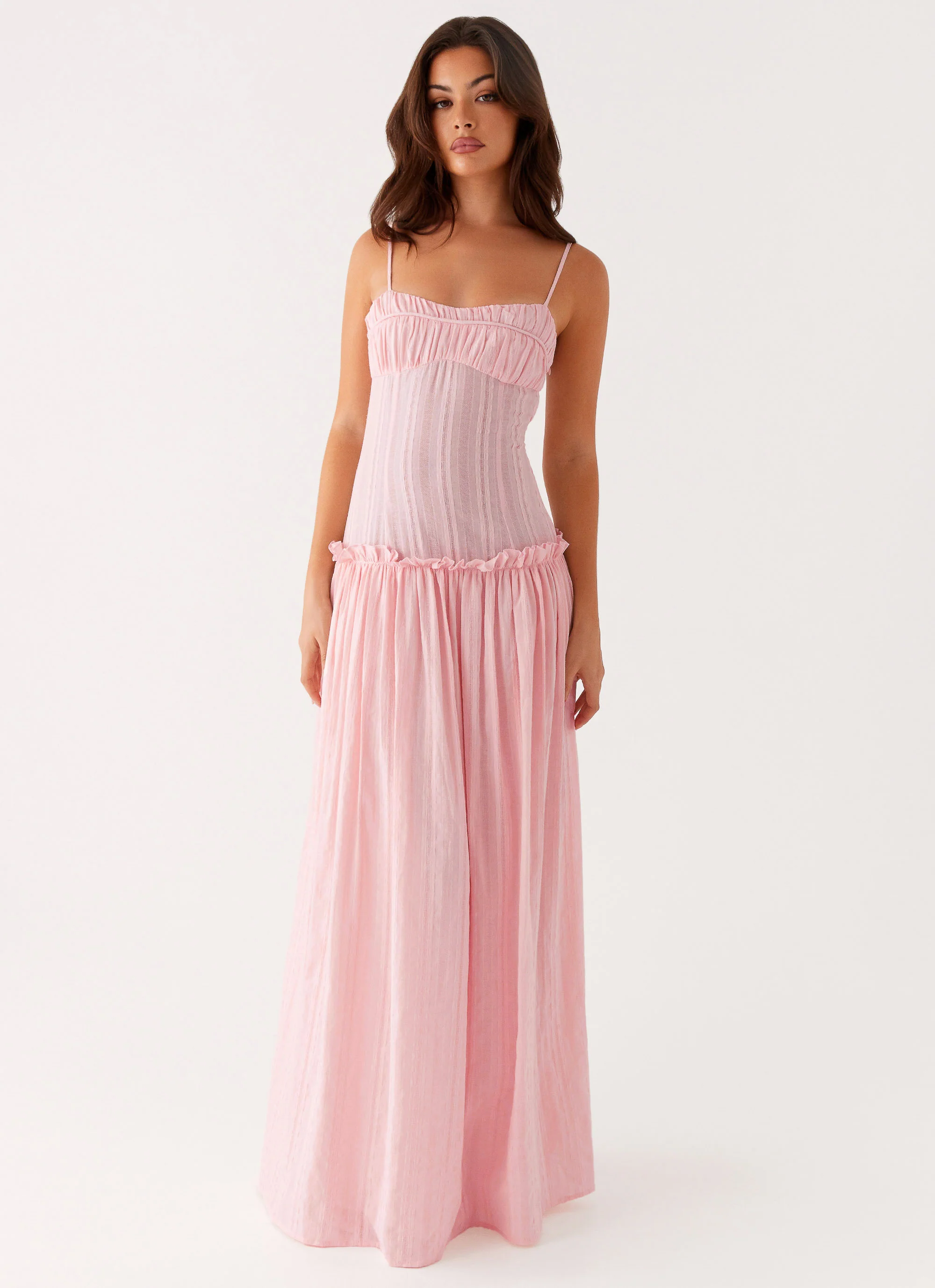 Jacinda Drop Waist Maxi Dress - Pink - luluinthesky