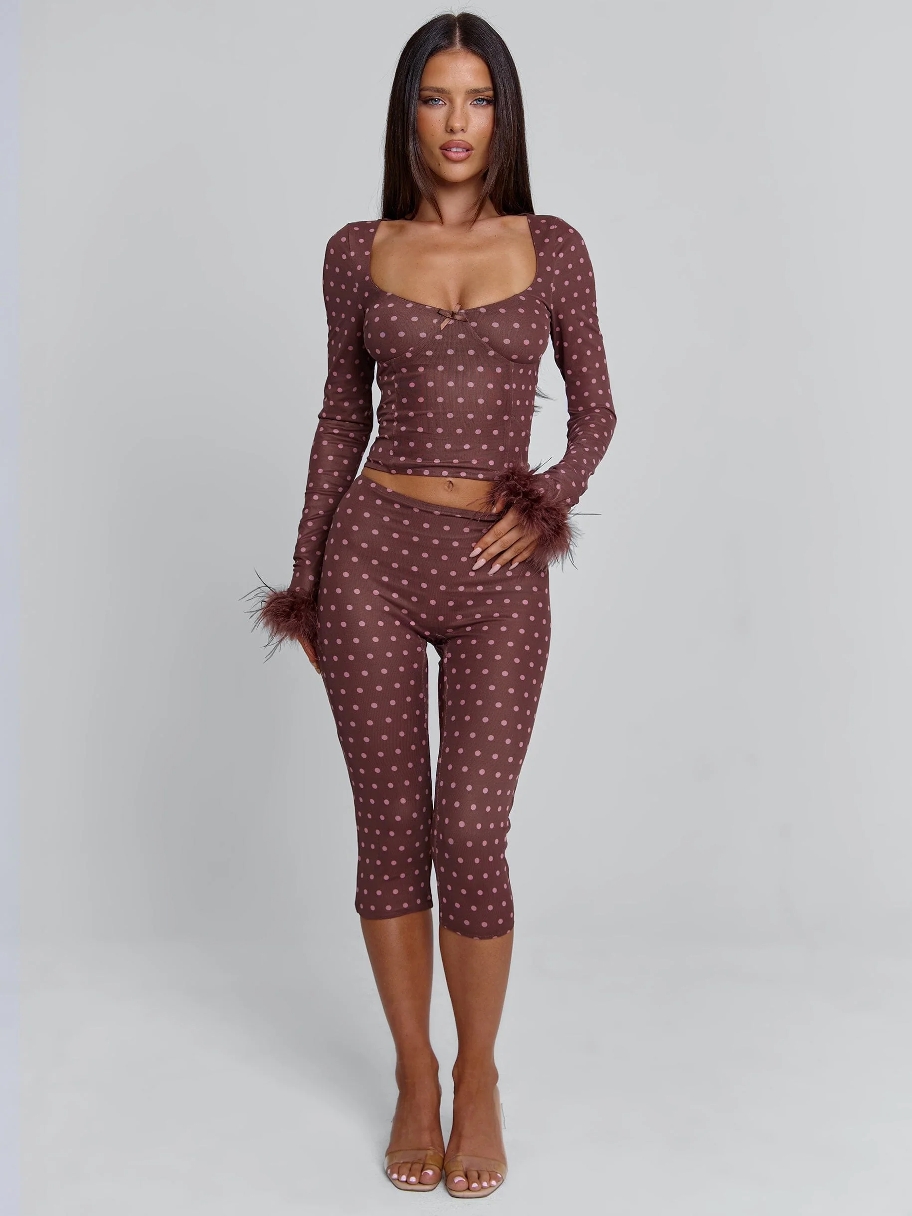 Mahria-Top-Brown-Polka-Dot