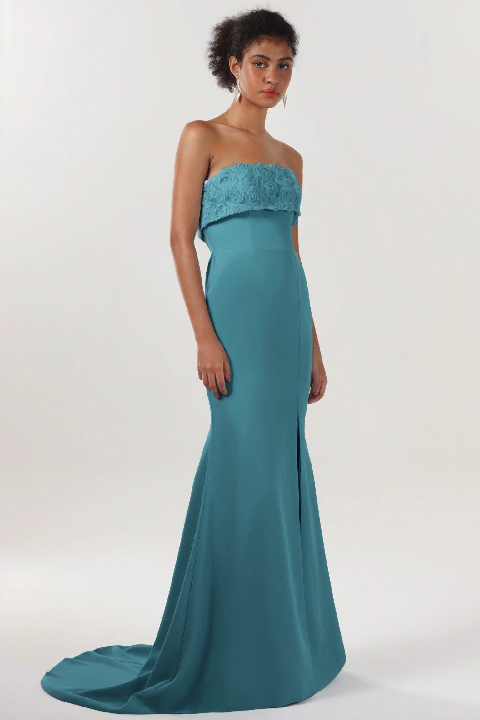 Trumpet-Mermaid Sweep-Brush Train Stretch Crepe Bridesmaid Dress CS0591BM